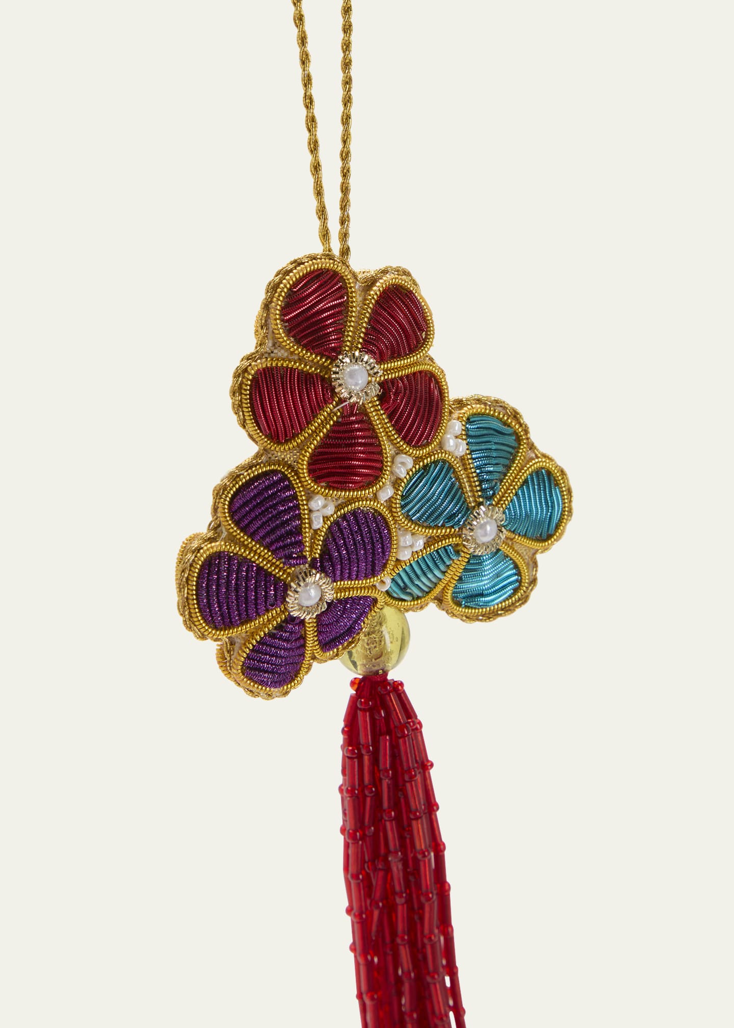 Sudha Pennathur Flower Beaded Tassel Ornament Image 2 of 2
