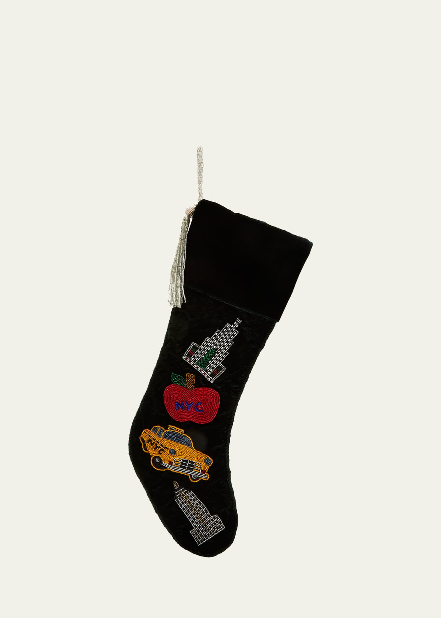 Sudha Pennathur Green Velvet NYC Icon Christmas Stocking Bergdorf Goodman