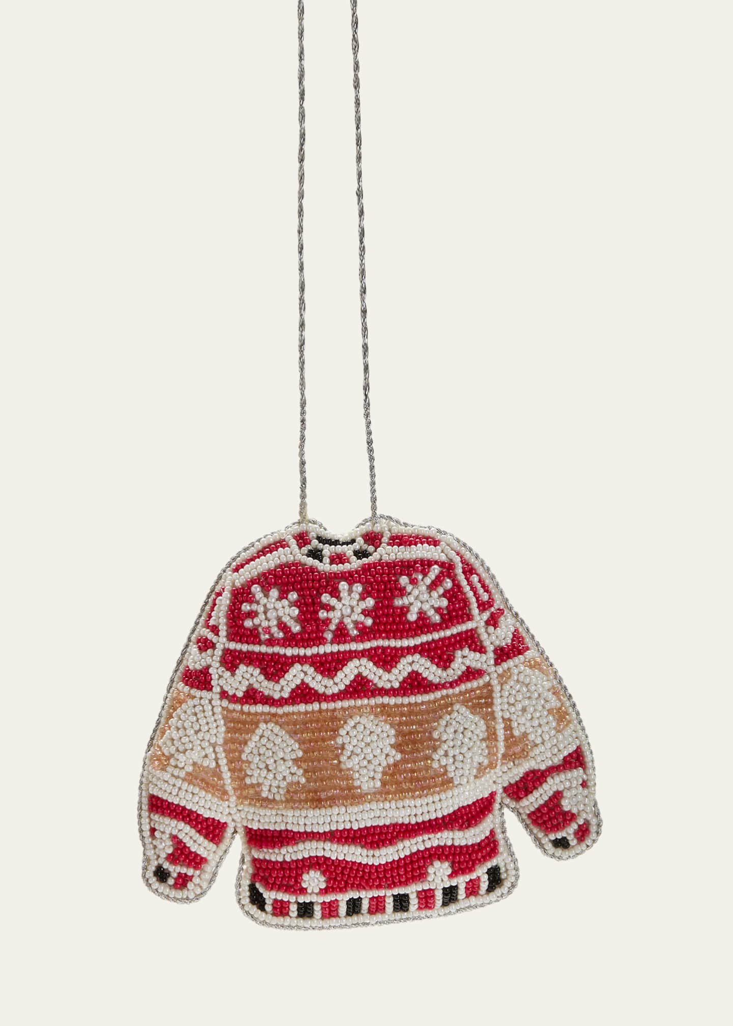 Beaded christmas sweater top