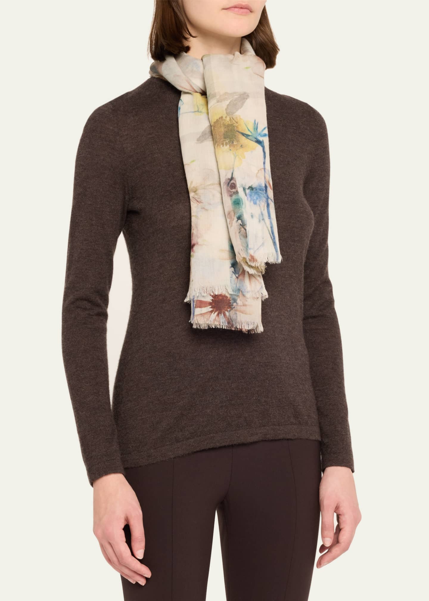 Alonpi Floral Wool Square Scarf Image 3 of 3