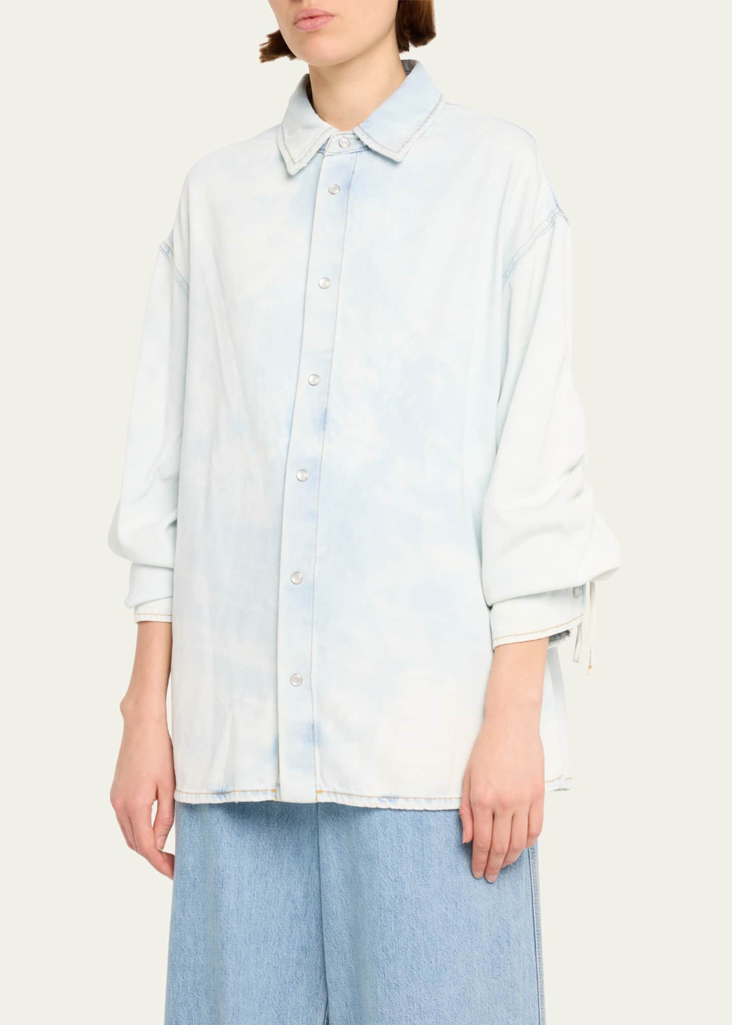 DARKPARK Keanu Ruched Denim Shirt Image 4 of 5