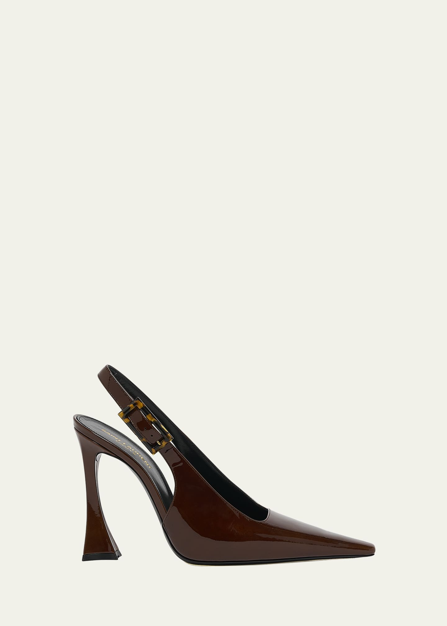 Saint Laurent Stone Glossy Slingback Pumps Image 1 of 5