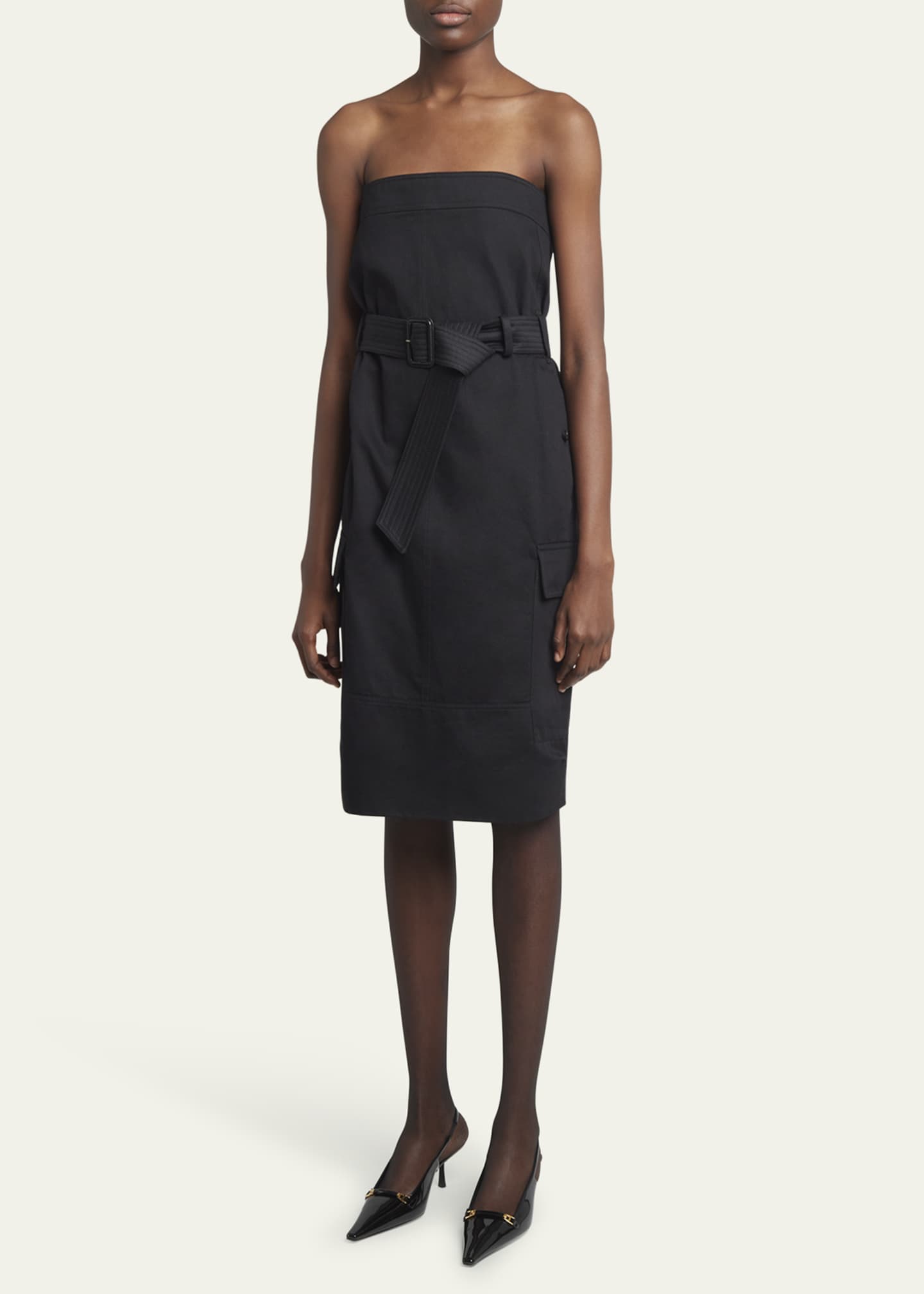 Saint Laurent Hermione Leather Kitten Slingback Pumps Image 3 of 5