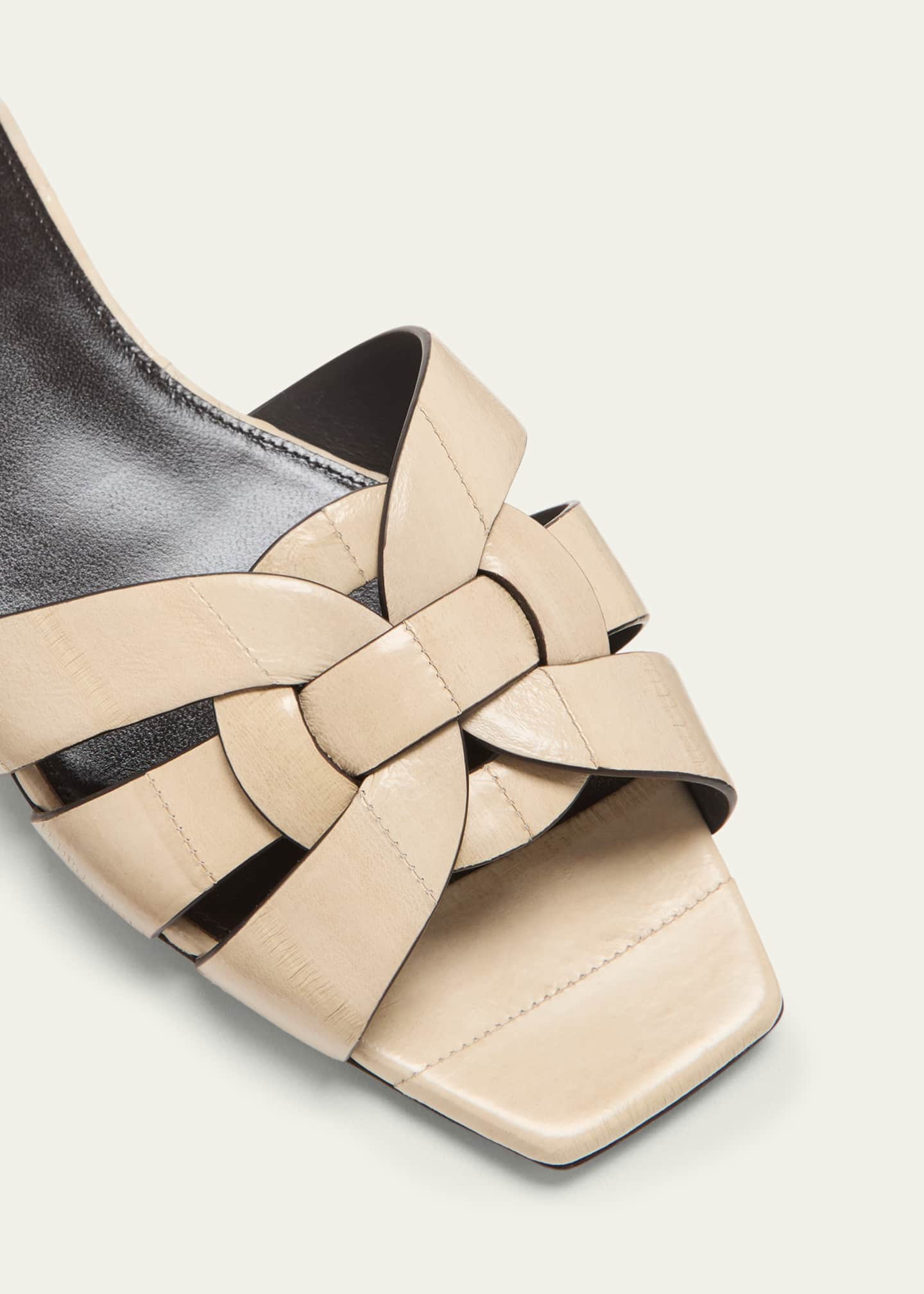 Saint Laurent Tribute Woven Flat Slide Sandals Image 5 of 5