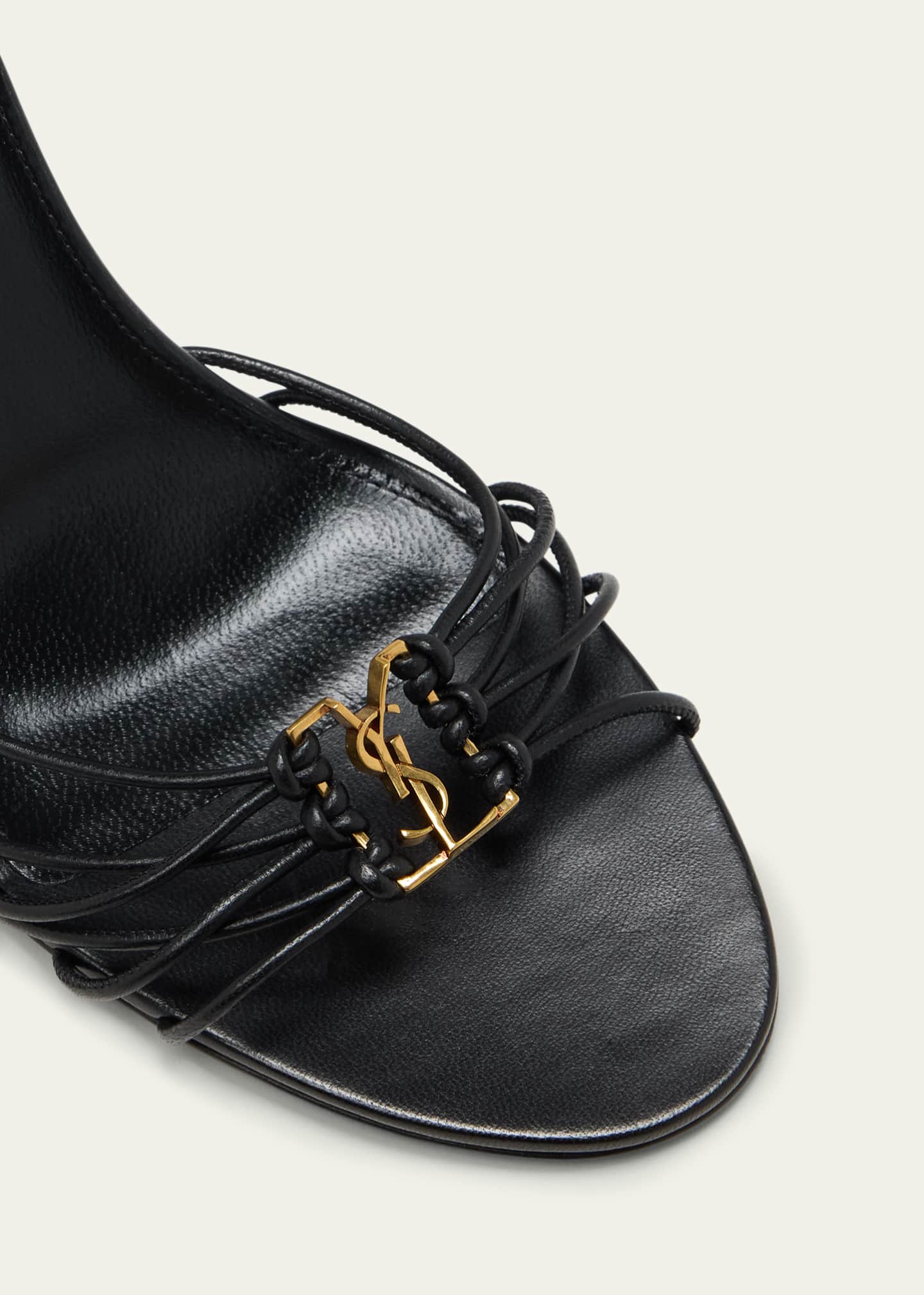 Saint Laurent Jota Strappy YSL Ankle-Wrap Sandals Image 5 of 5