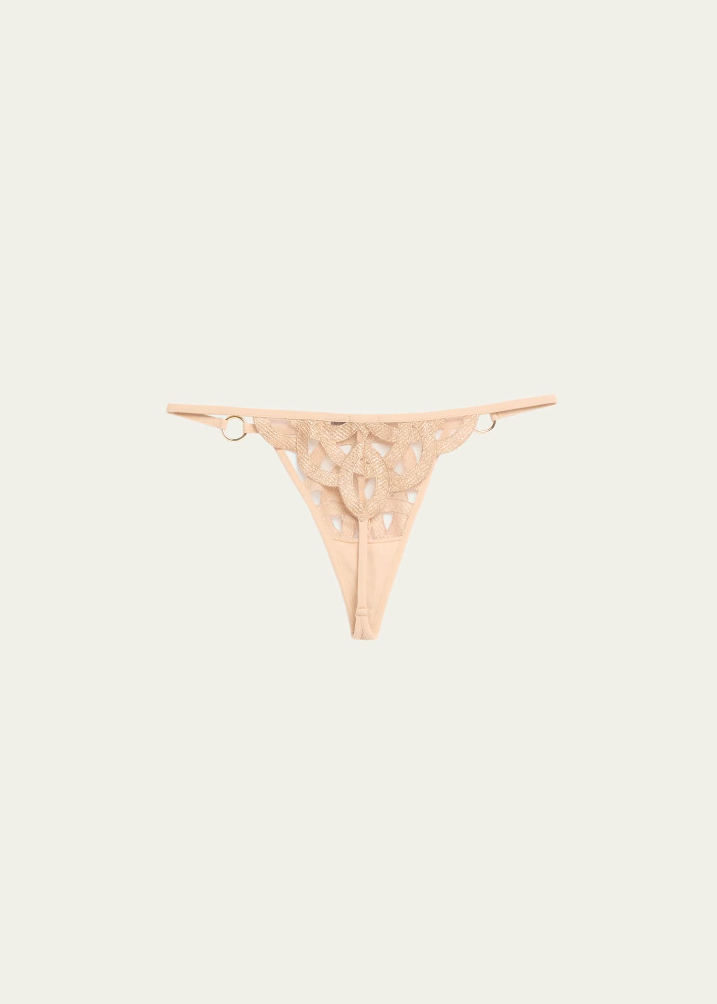 Livy Kimbaku Metallic Embroidered Thong Image 2 of 2