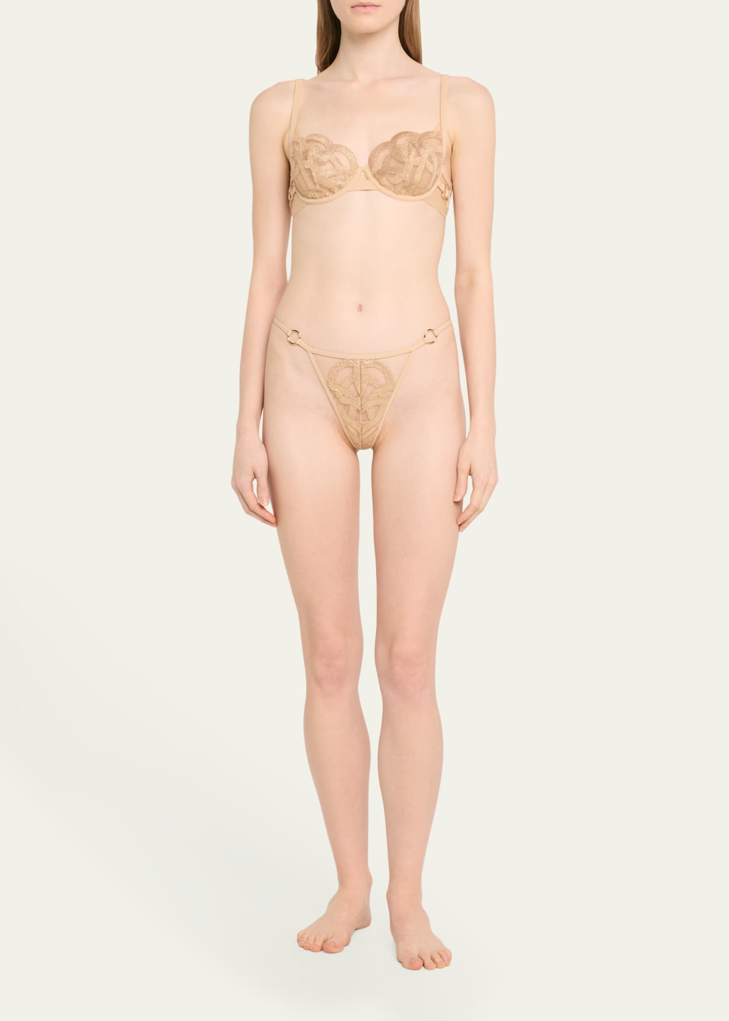 Livy Kimbaku Metallic Embroidered Balconette Bra Image 2 of 4