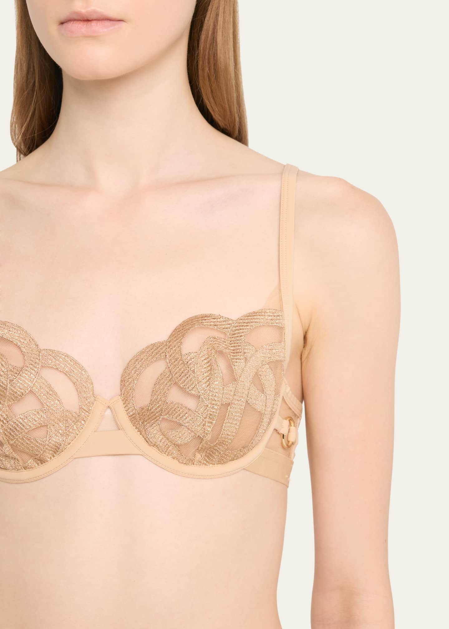Livy Kimbaku Metallic Embroidered Balconette Bra Image 4 of 4
