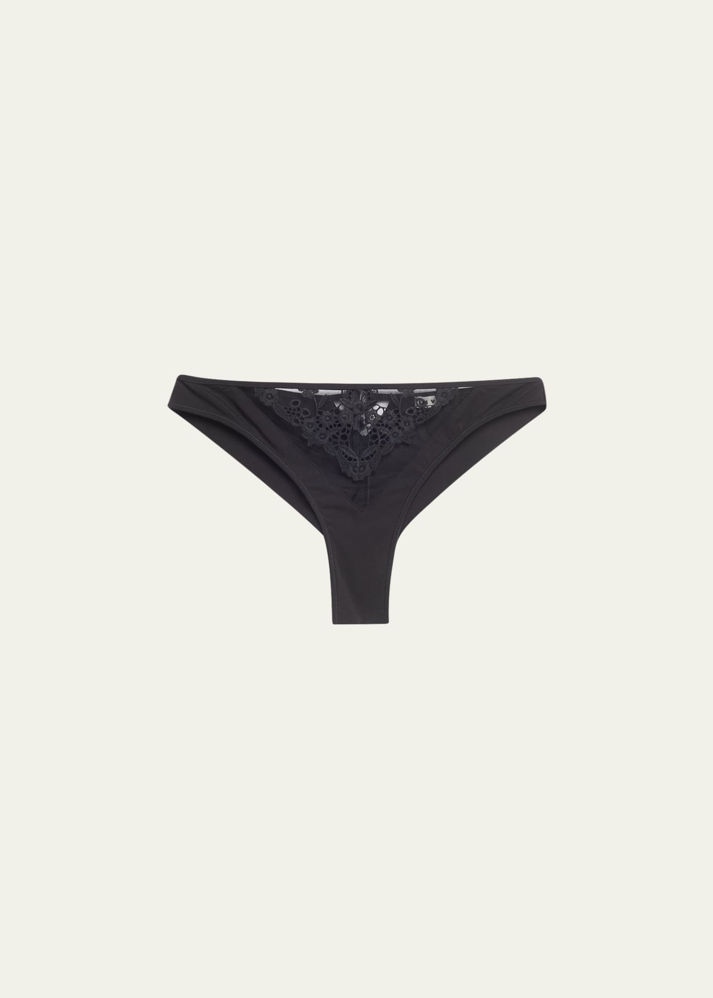 Livy Merri Embroidered Mesh Microfiber Tanga Image 1 of 2