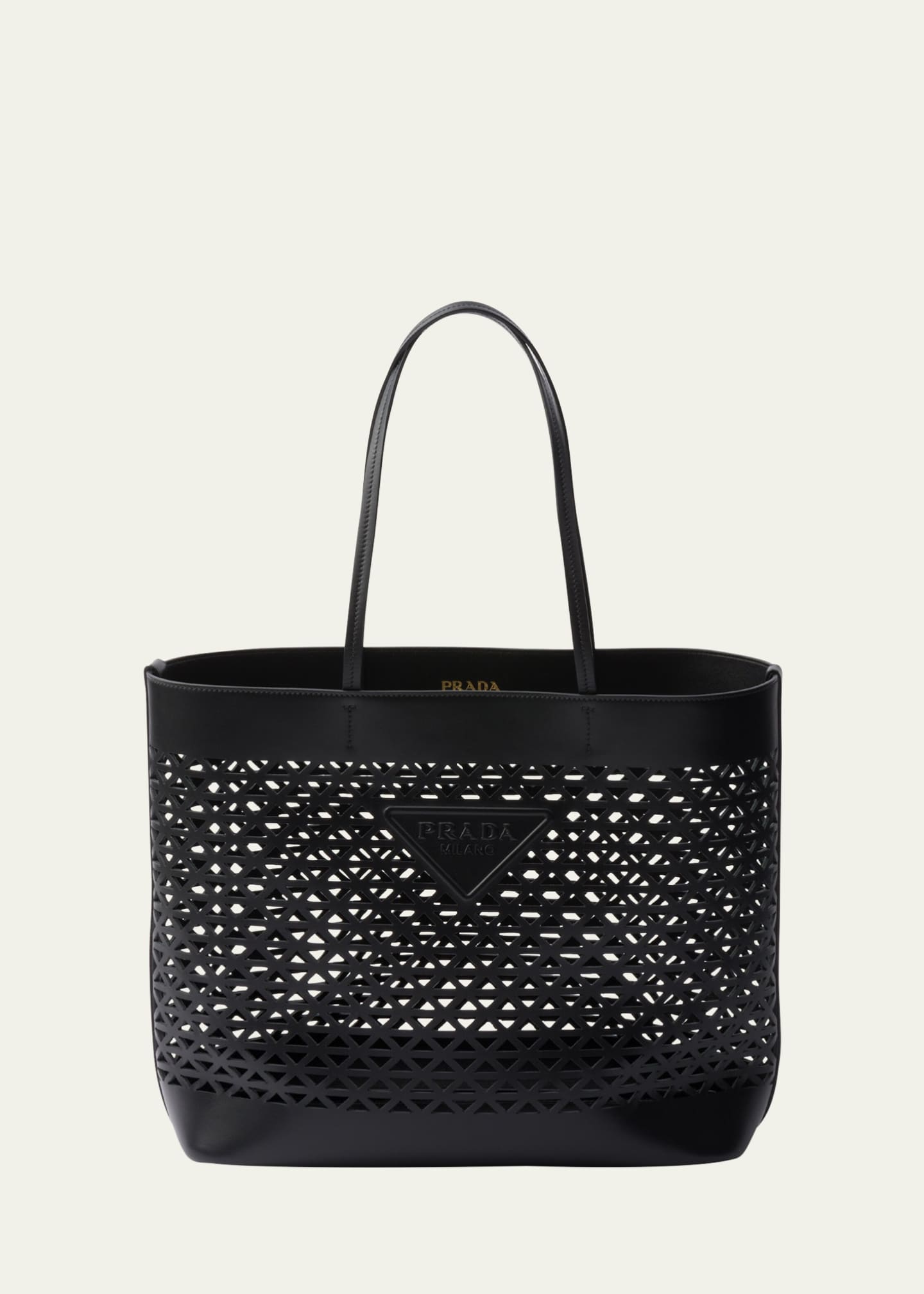 Prada City Perforated Leather Tote Bag Image 1 of 3