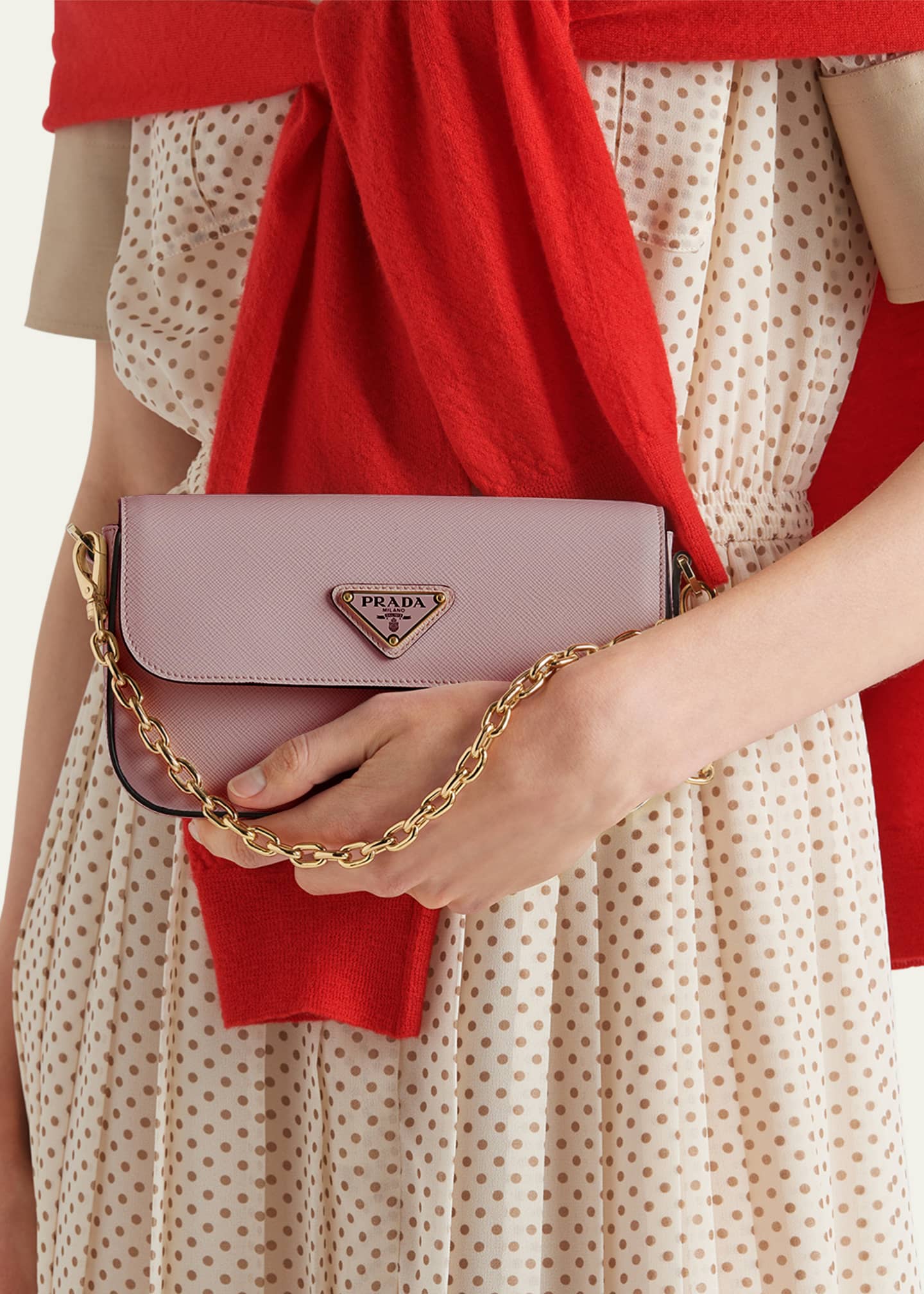 Prada Mini Flap Leather Crossbody Bag Image 2 of 5