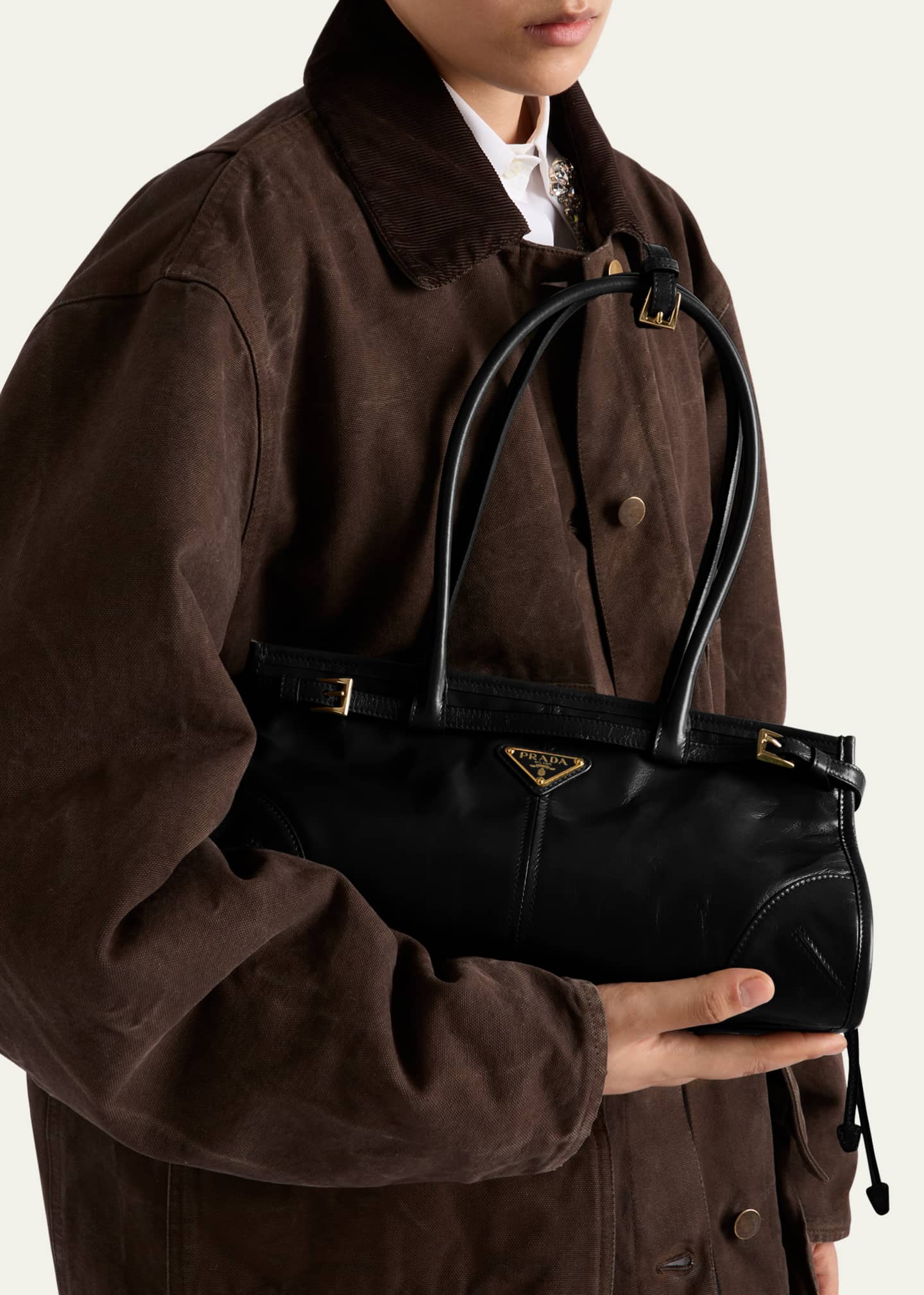 Prada Bonnie Medium Leather Shoulder Bag - Bergdorf Goodman