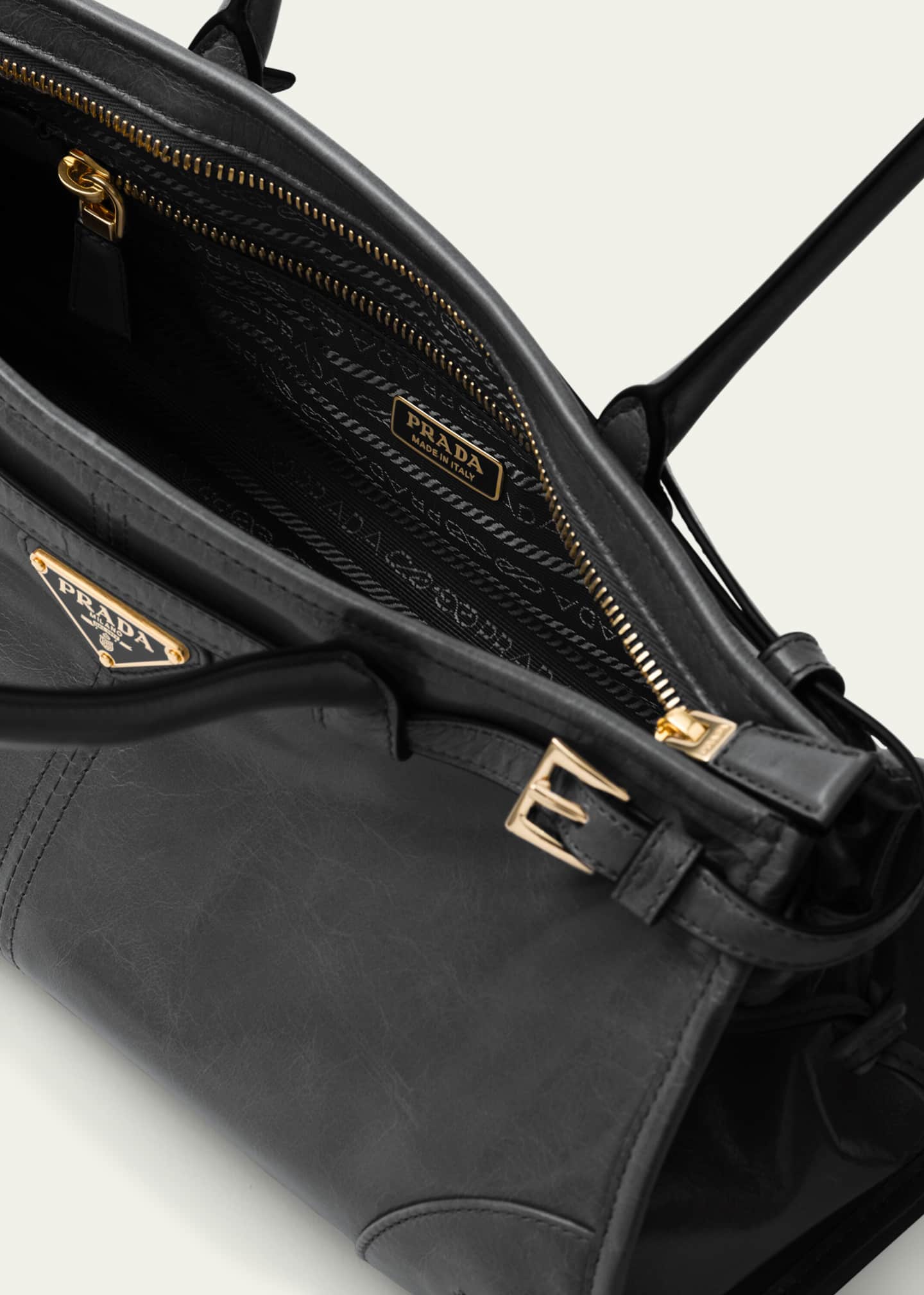 Prada Medium East-West Leather Shoulder Bag Image 4 of 5