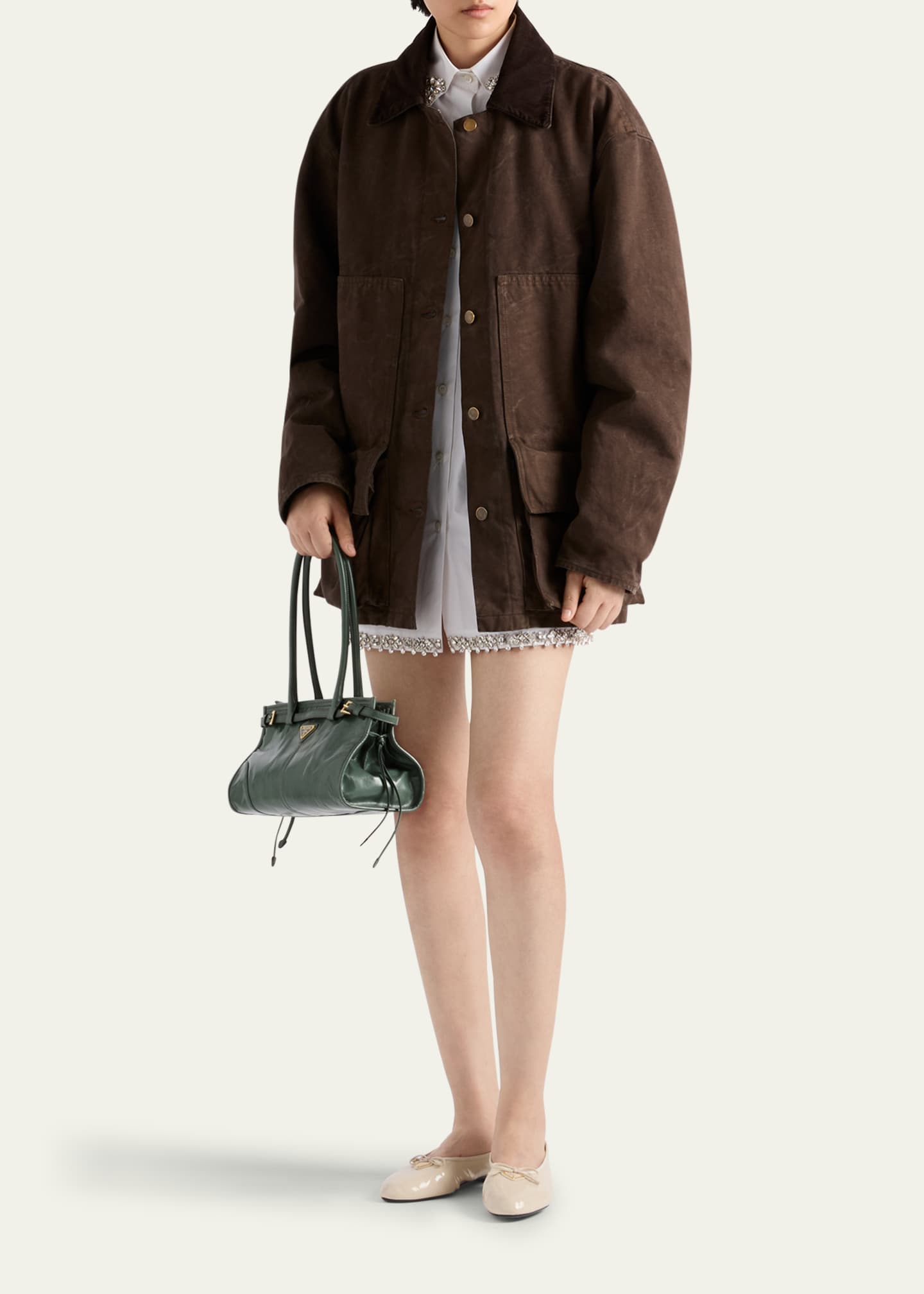 Prada Medium East-West Leather Shoulder Bag Image 5 of 5