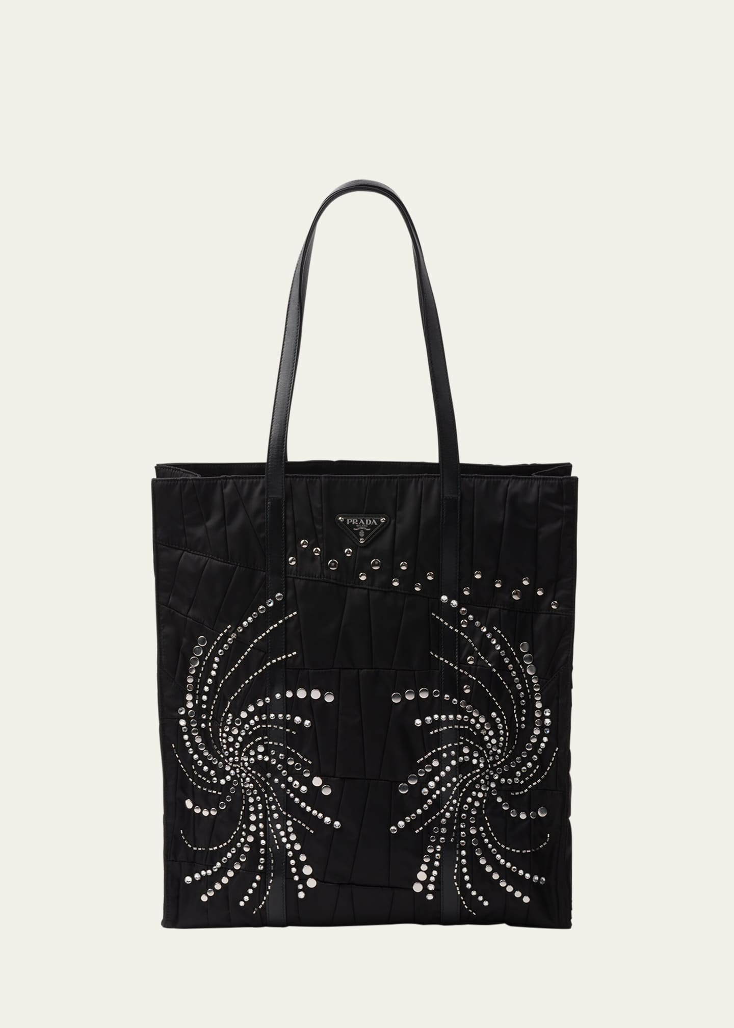 Prada Large Embellished Quilted Nylon Tote Bag Image 1 of 5