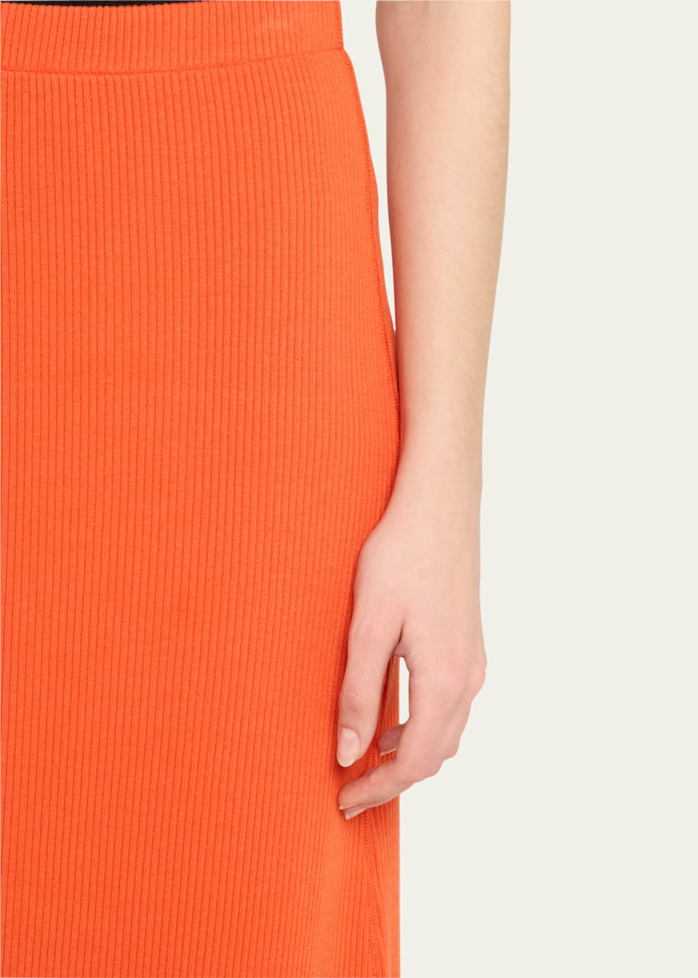 Vince Ribbed Knit Midi Skirt
