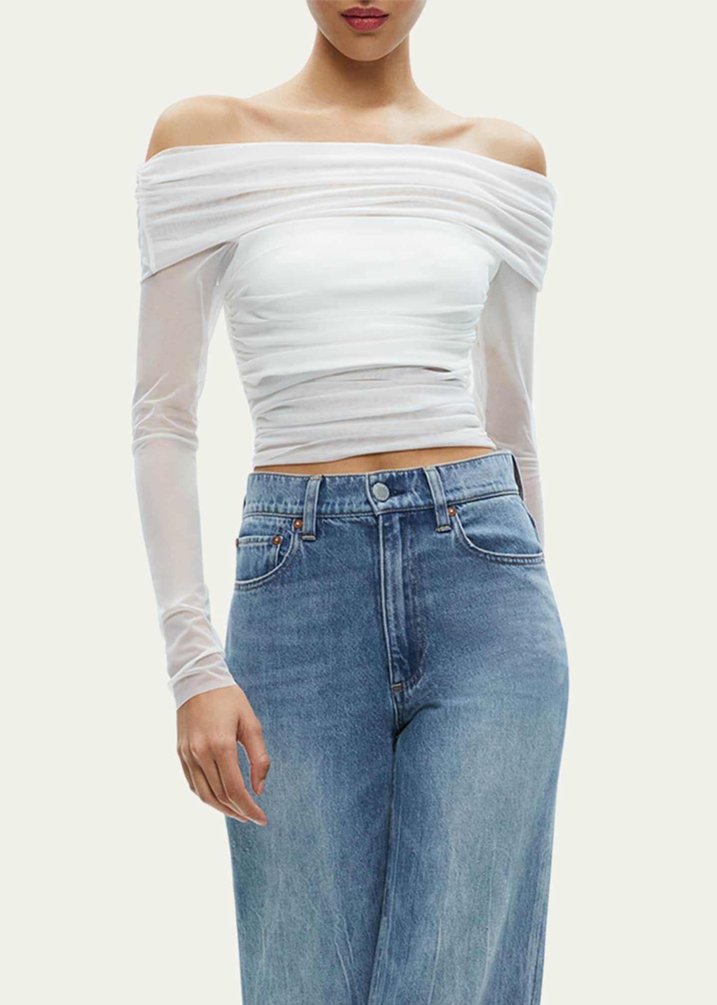 Allise Ruched One Shoulder Cropped Top