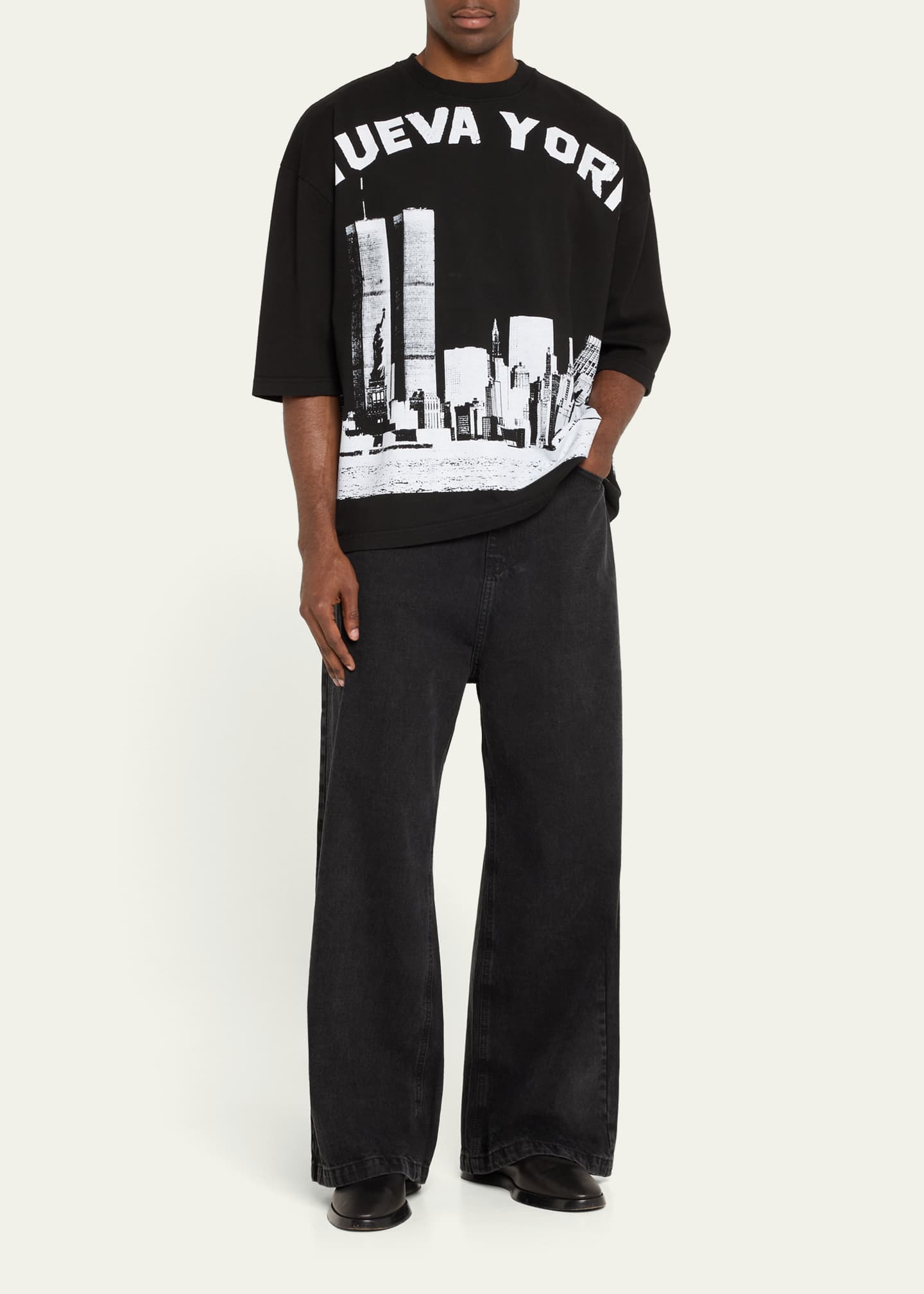 Willy Chavarria Men's Santee Alley Wide-Leg Jeans Image 2 of 5