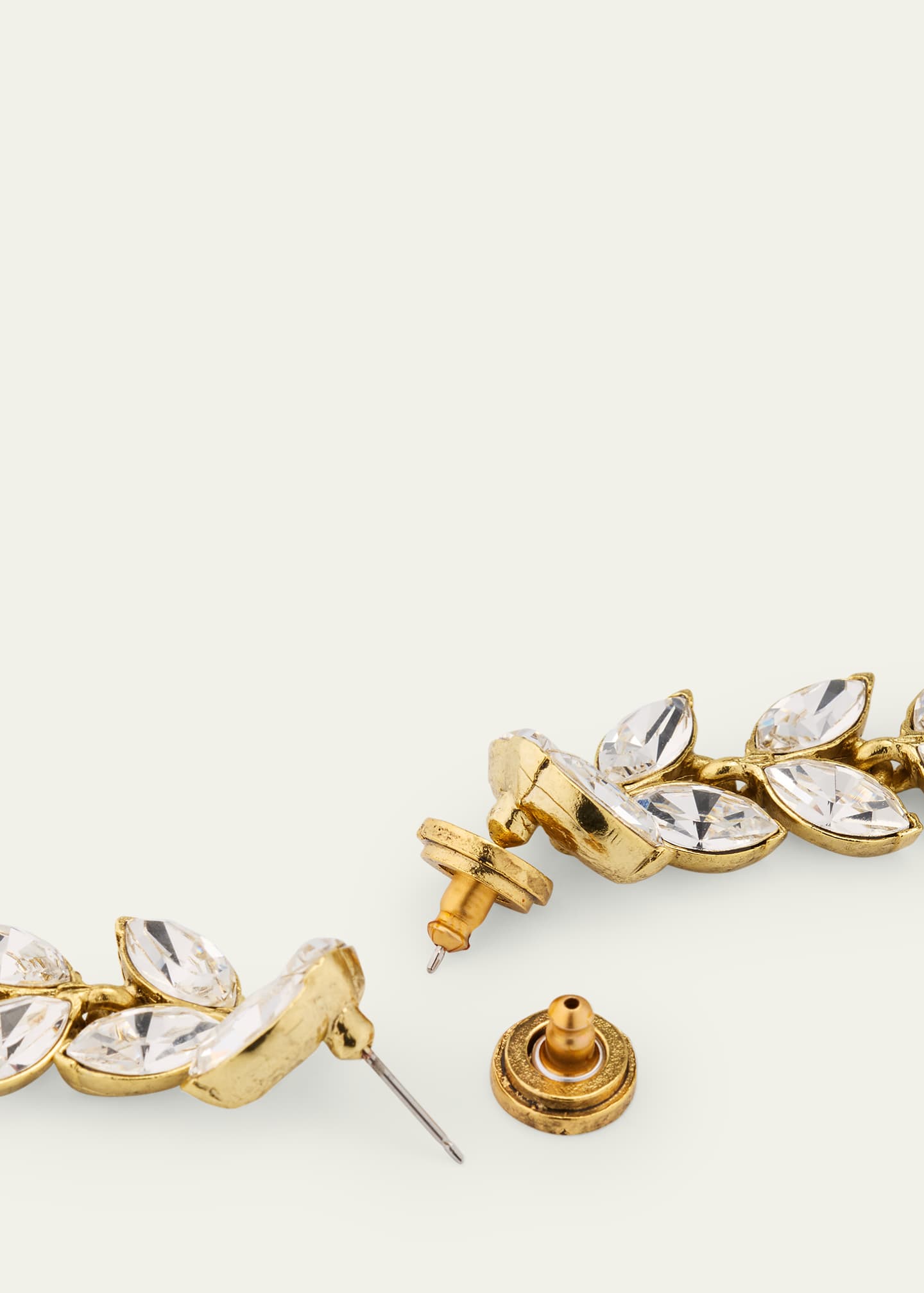 Oscar de la Renta Crystal Leaf Earrings Bergdorf Goodman