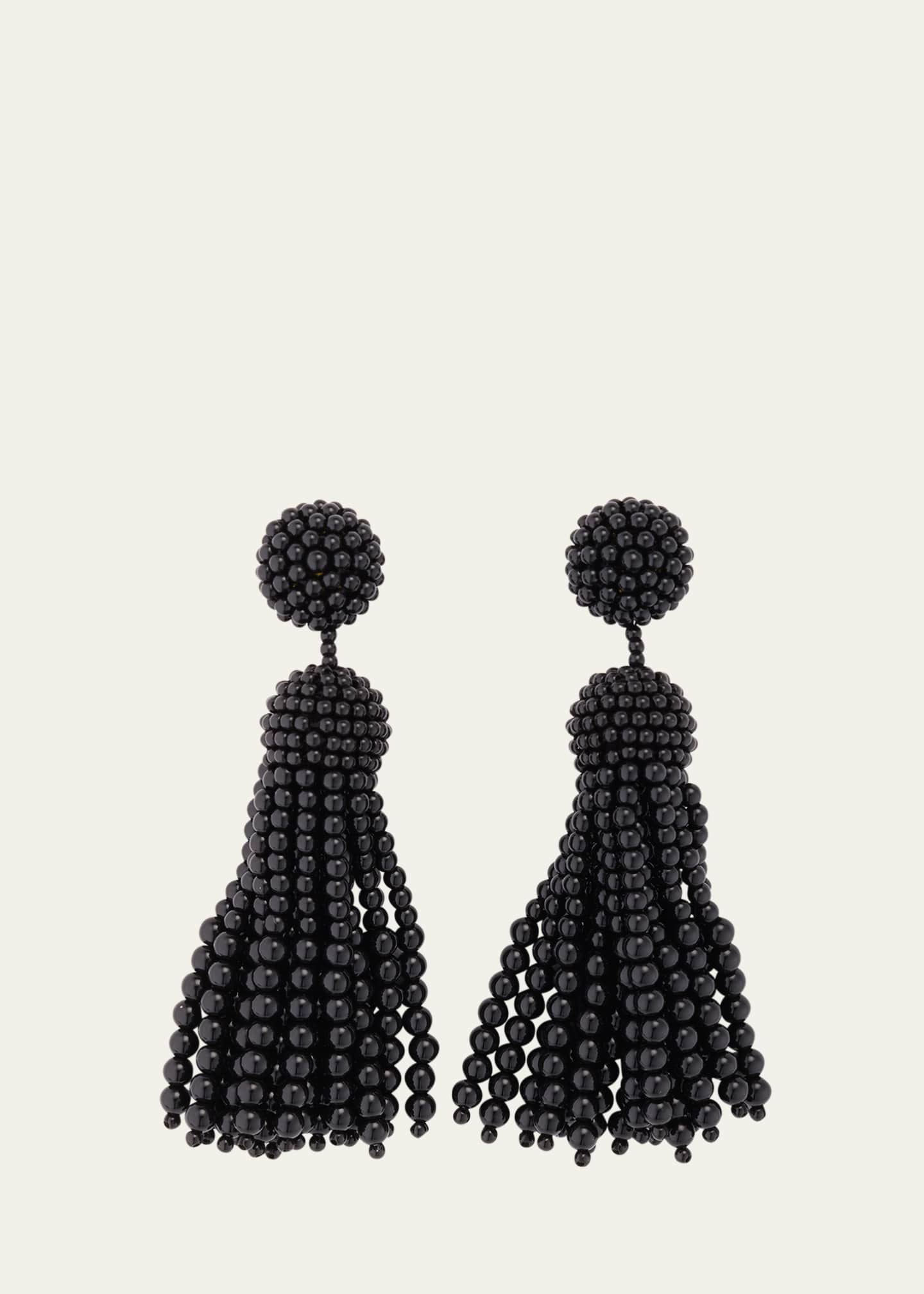 Oscar de la renta black earrings sale