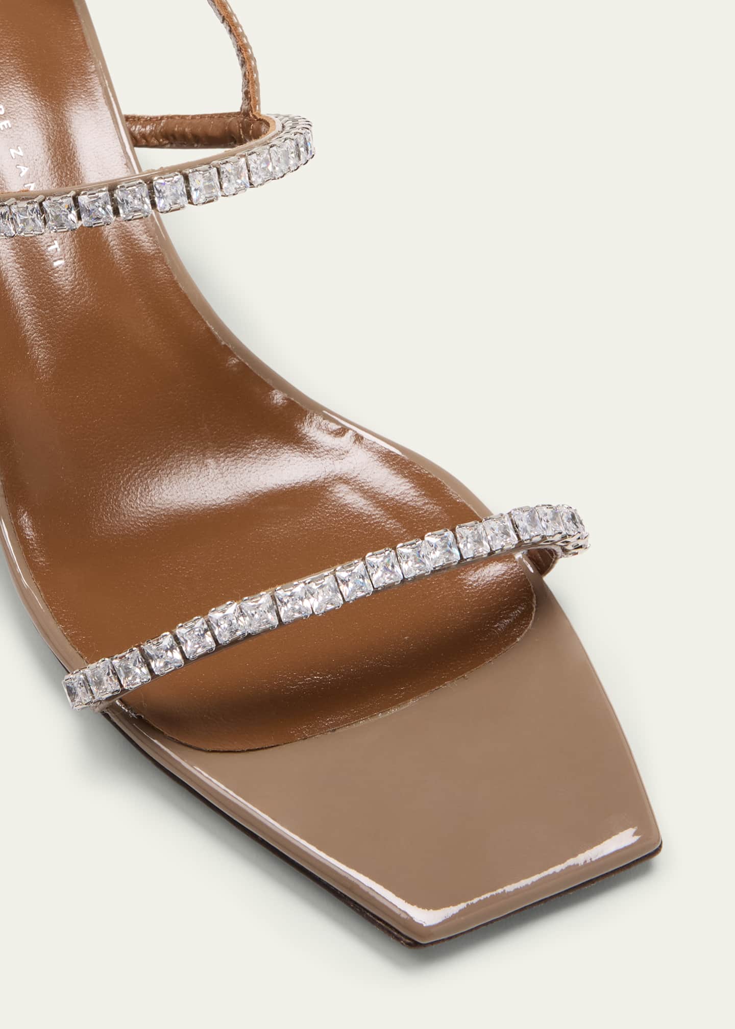 Giuseppe Zanotti Vernice Crystal Patent Slingback Sandals