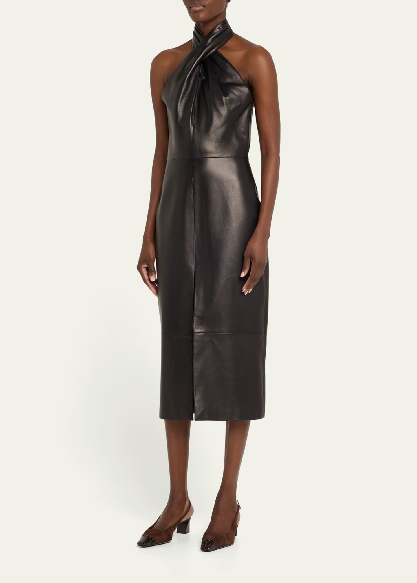 Giuseppe Zanotti Mixed Leather Cap-Toe Slingback Pumps Image 3 of 6