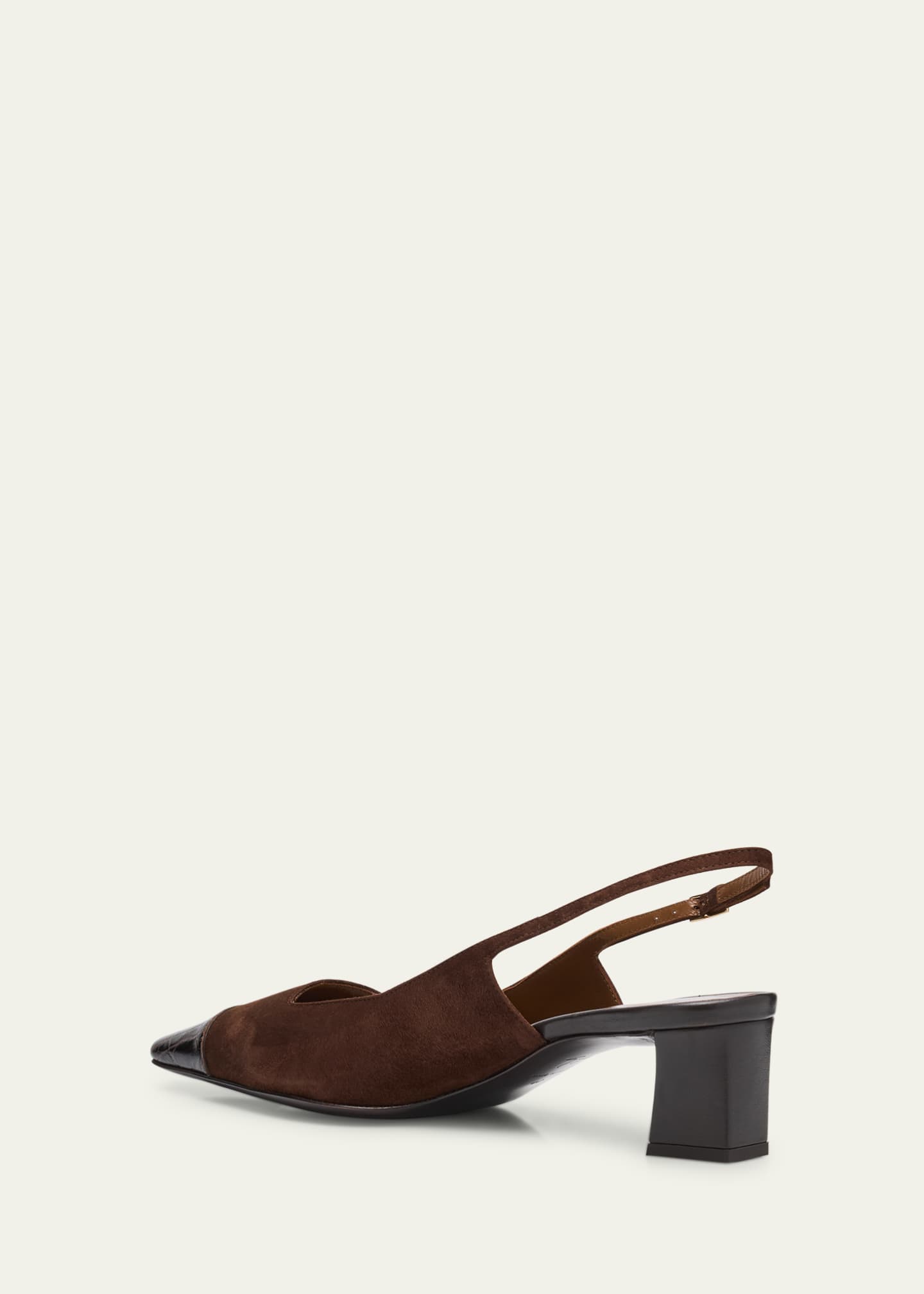 Giuseppe Zanotti Mixed Leather Cap-Toe Slingback Pumps Image 4 of 6