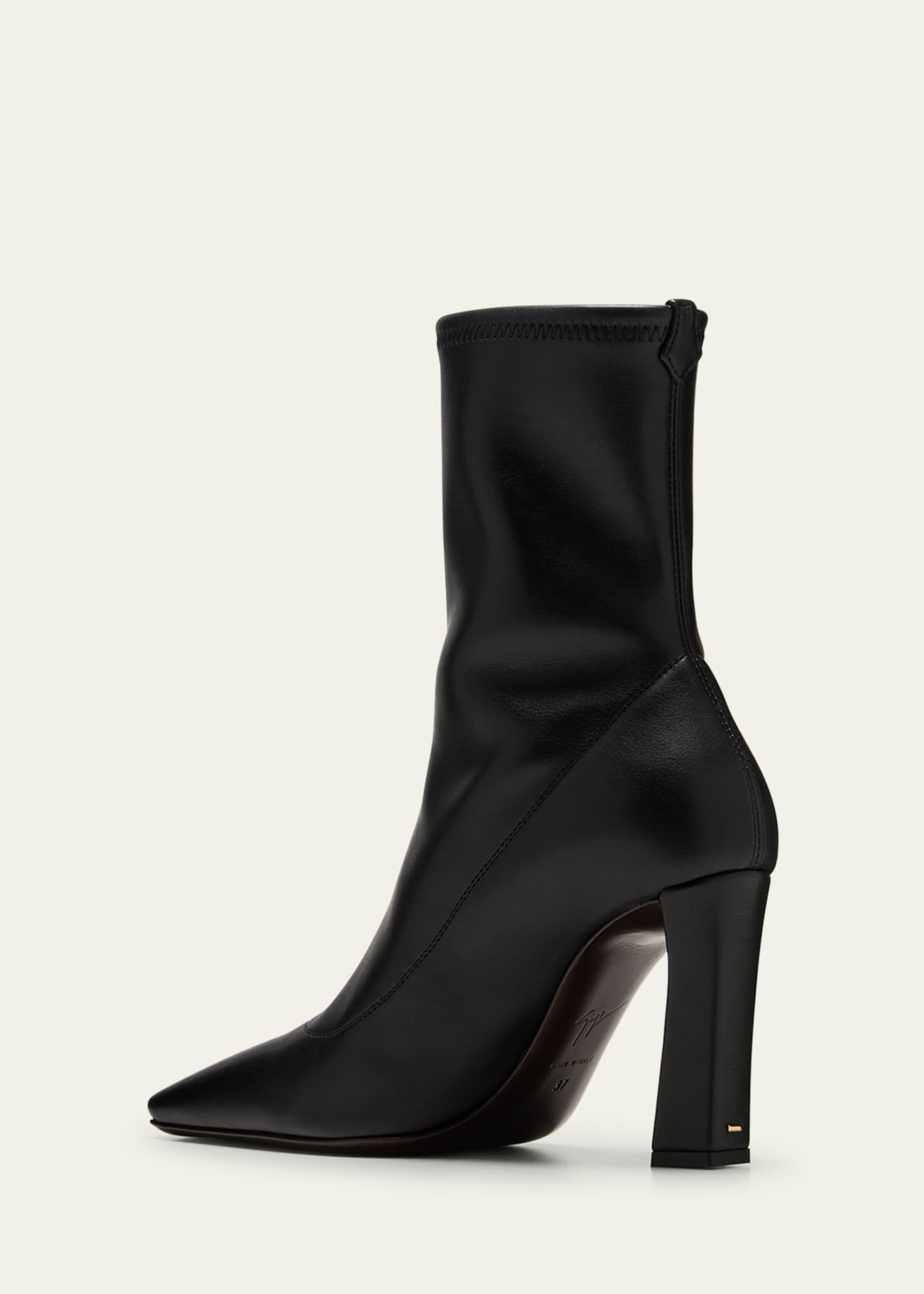 Giuseppe Zanotti Barbaro Stretch Leather Ankle Booties Image 2 of 4