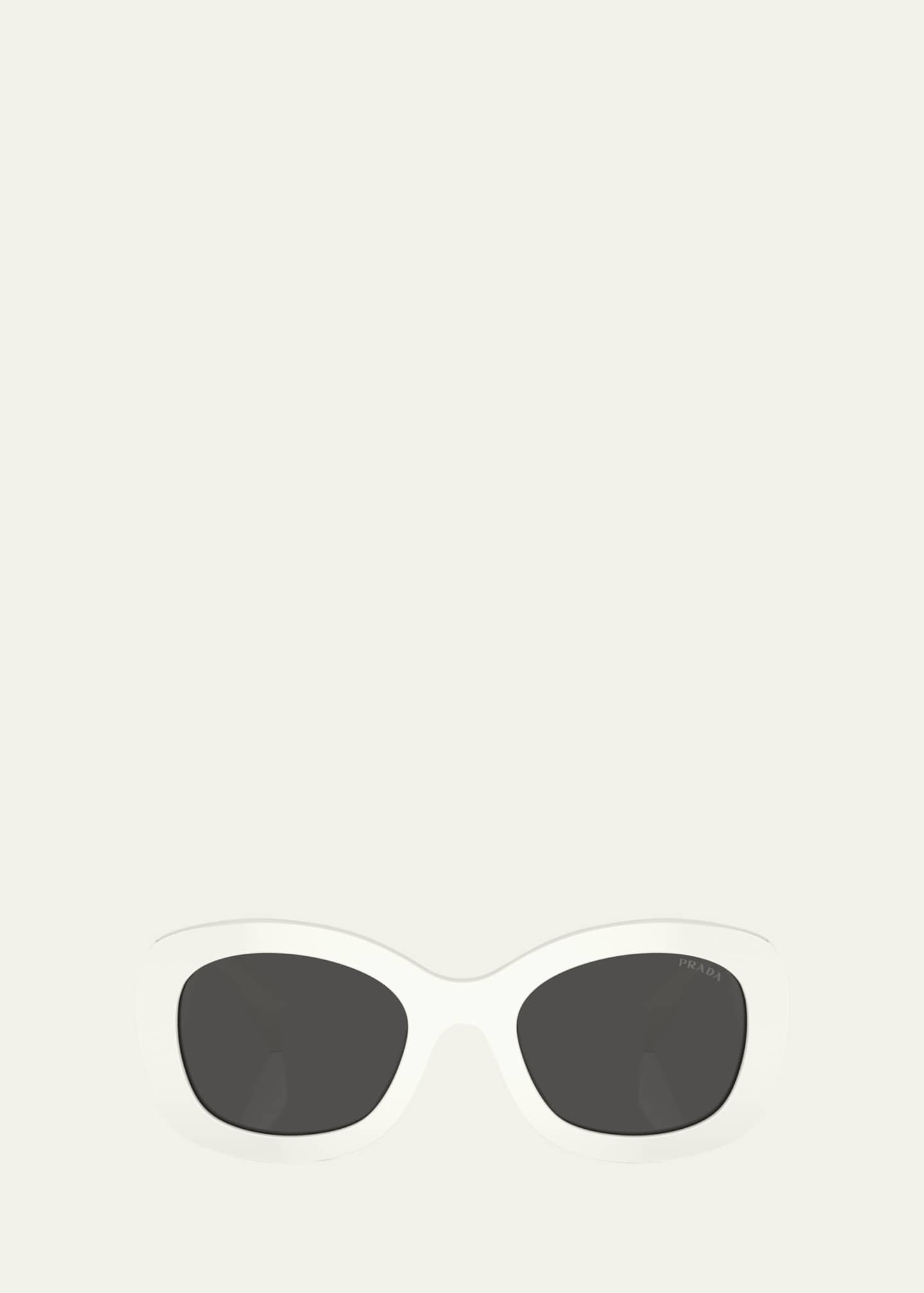 Prada Oversized Logo Acetate & Plastic Oval Sunglasses Image 1 of 3