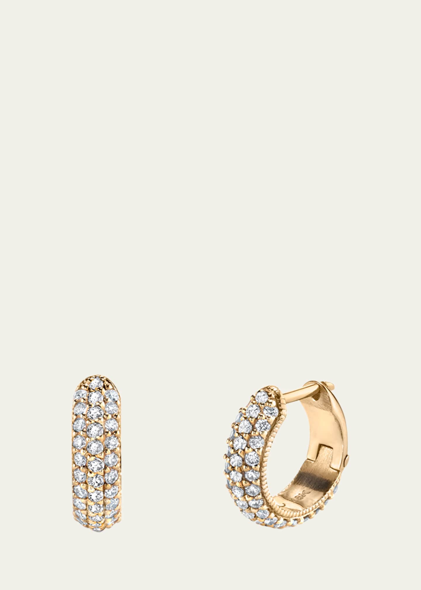 Lizzie Mandler Fine Jewelry Three-Row Pave Diamond Huggie Earrings