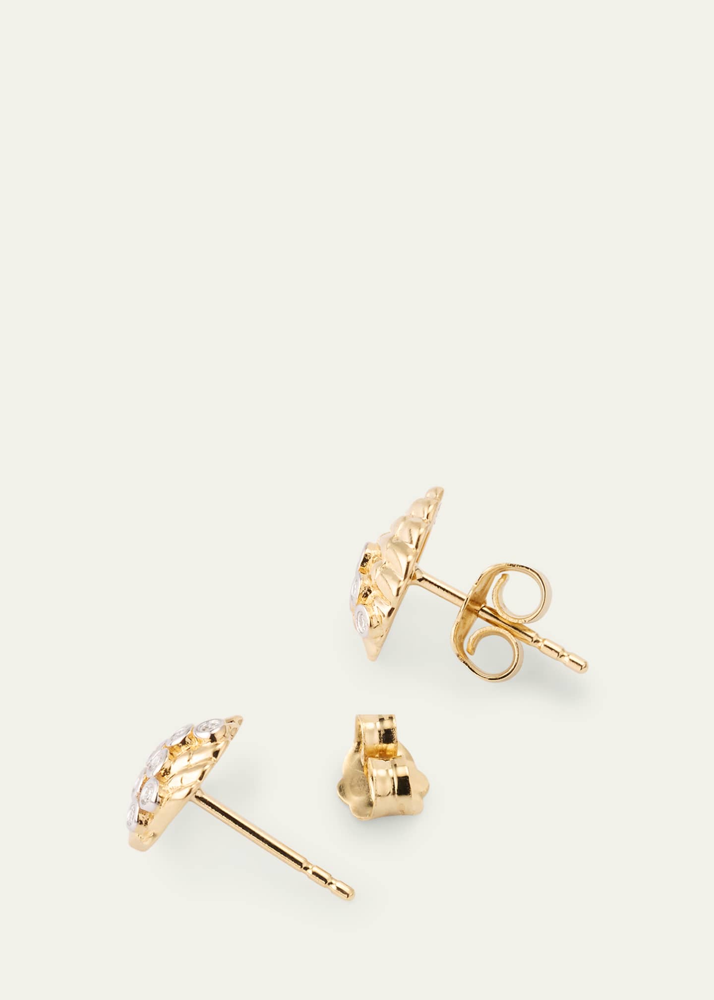 Sydney Evan Clam Shell 14K Gold Diamond Stud Earring, Single Image 4 of 4