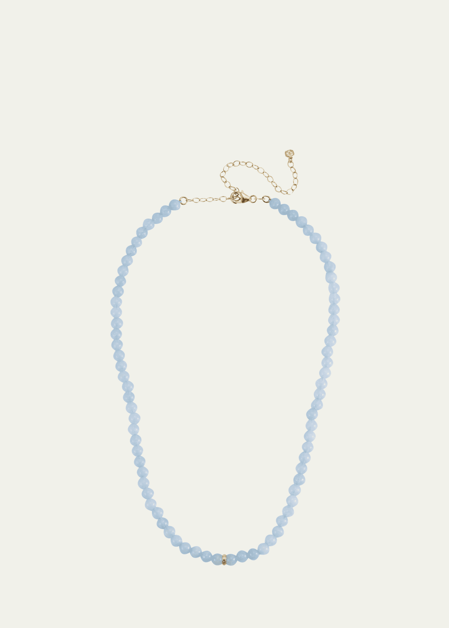 Sydney Evan 14K Diamond Bezel Rondelle Choker with Aquamarine Beads Image 1 of 4