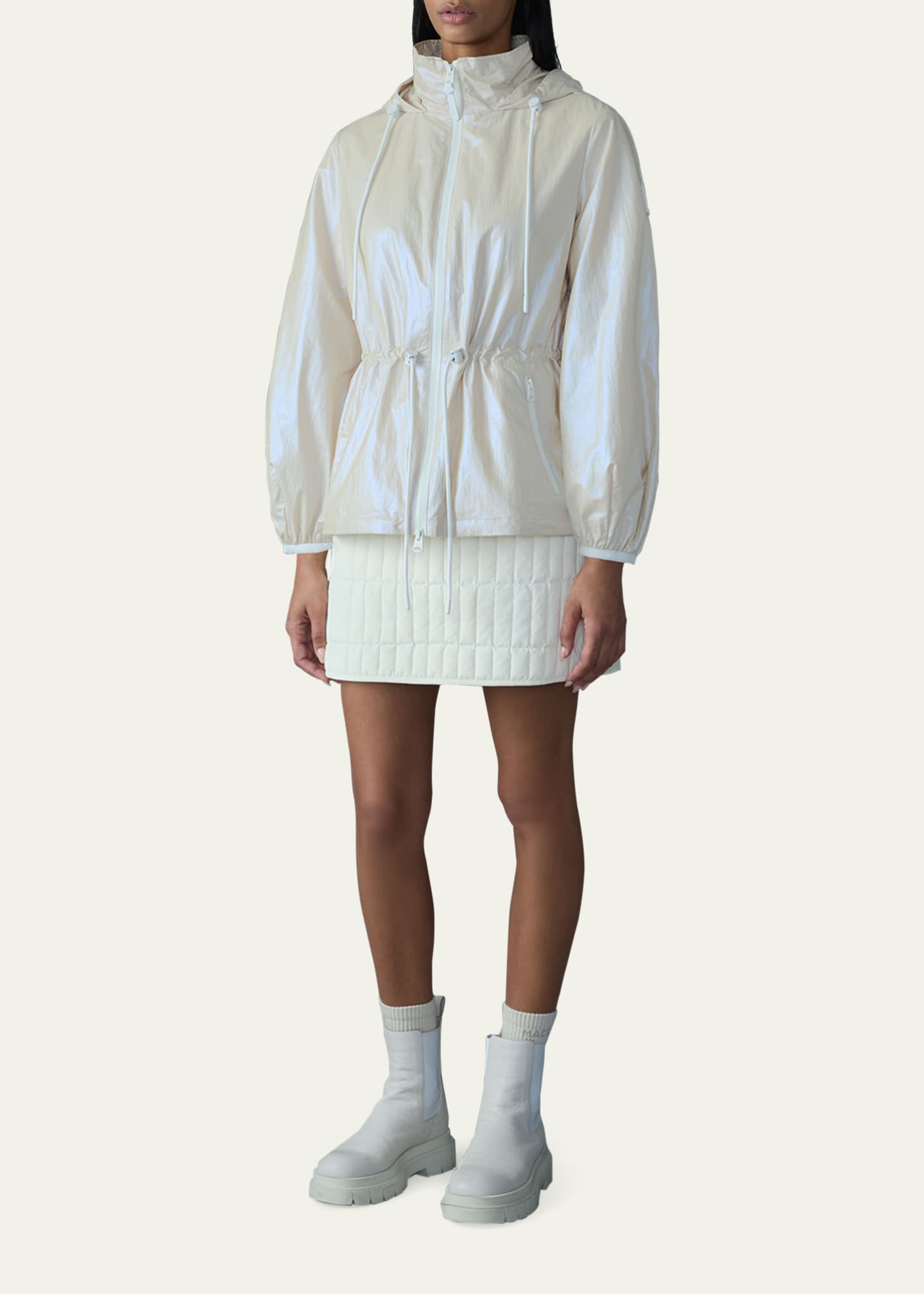 Mackage Isha Windproof Cinched Metallic Rain Jacket Image 2 of 4