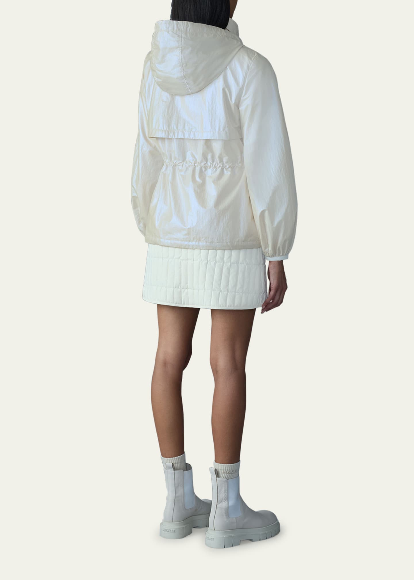 Mackage Isha Windproof Cinched Metallic Rain Jacket Image 3 of 4