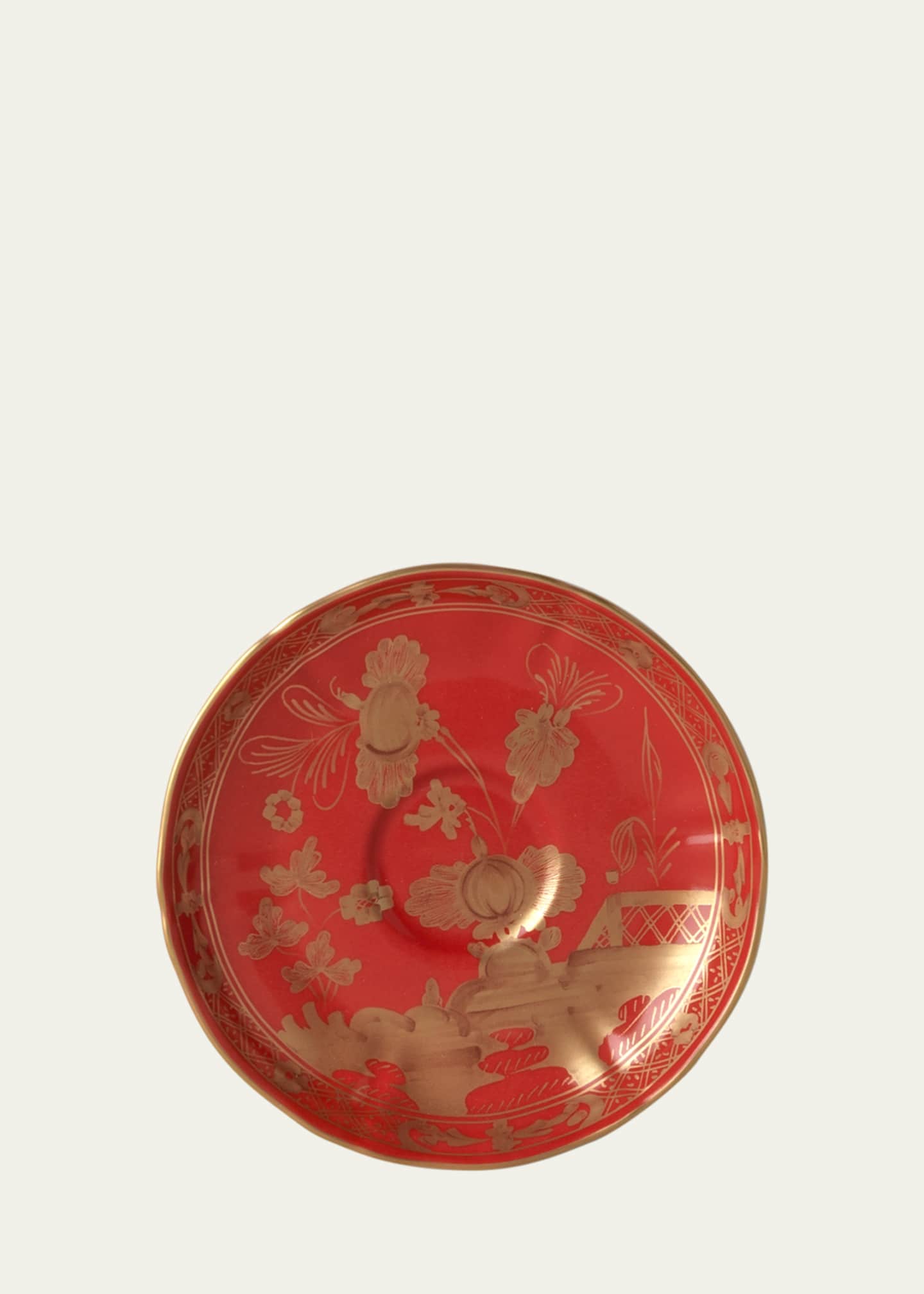 GINORI 1735 Oriente Italiano Gold Coffee Saucer, Rubrum Image 1 of 2
