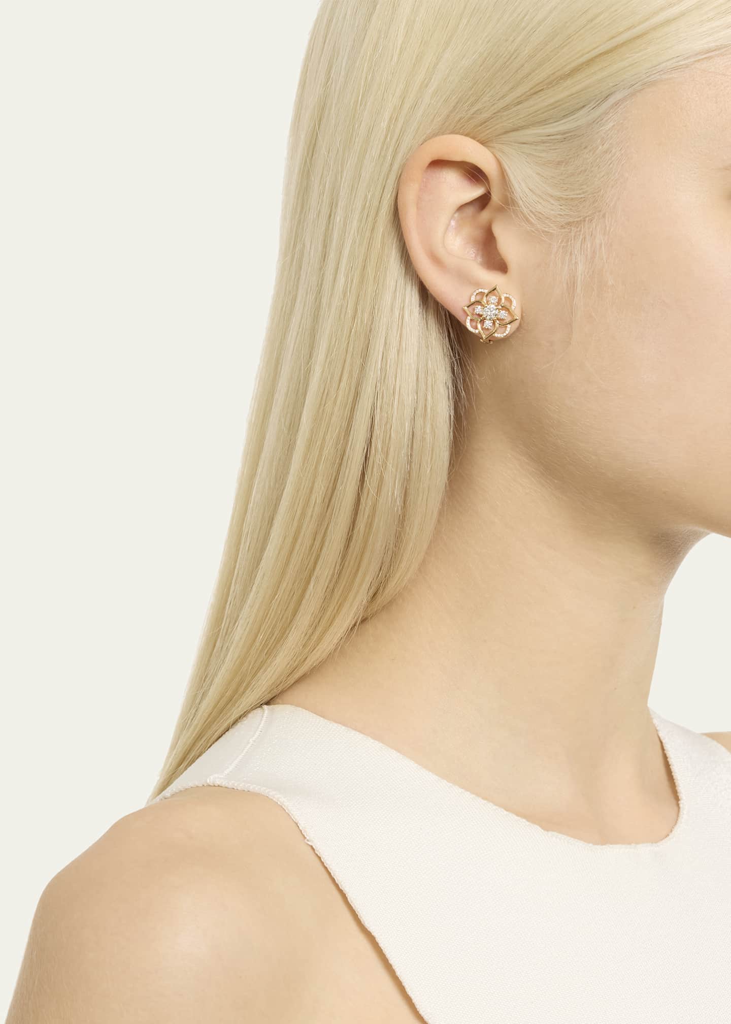 Mellerio 18K Yellow Gold Giardino Diamond Earrings Image 2 of 4