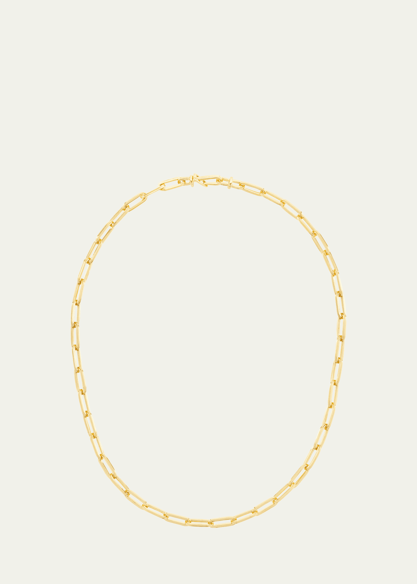 Mellerio 18K Yellow Gold Medium Rectangular Link Chain Short Necklace