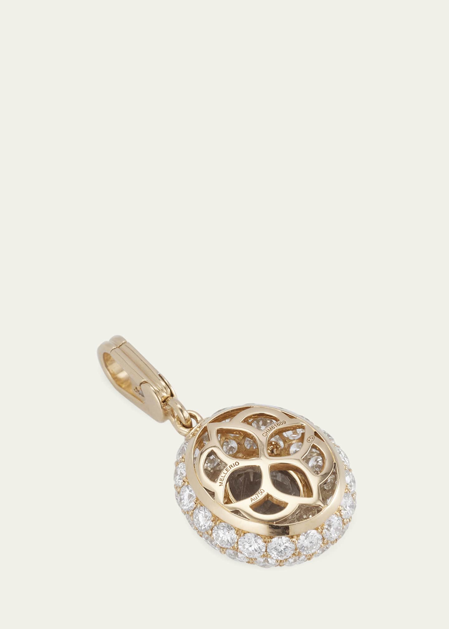 Mellerio 18K Yellow Gold Baby Queen Charm with Rutilated Quartz and Diamonds Image 4 of 5