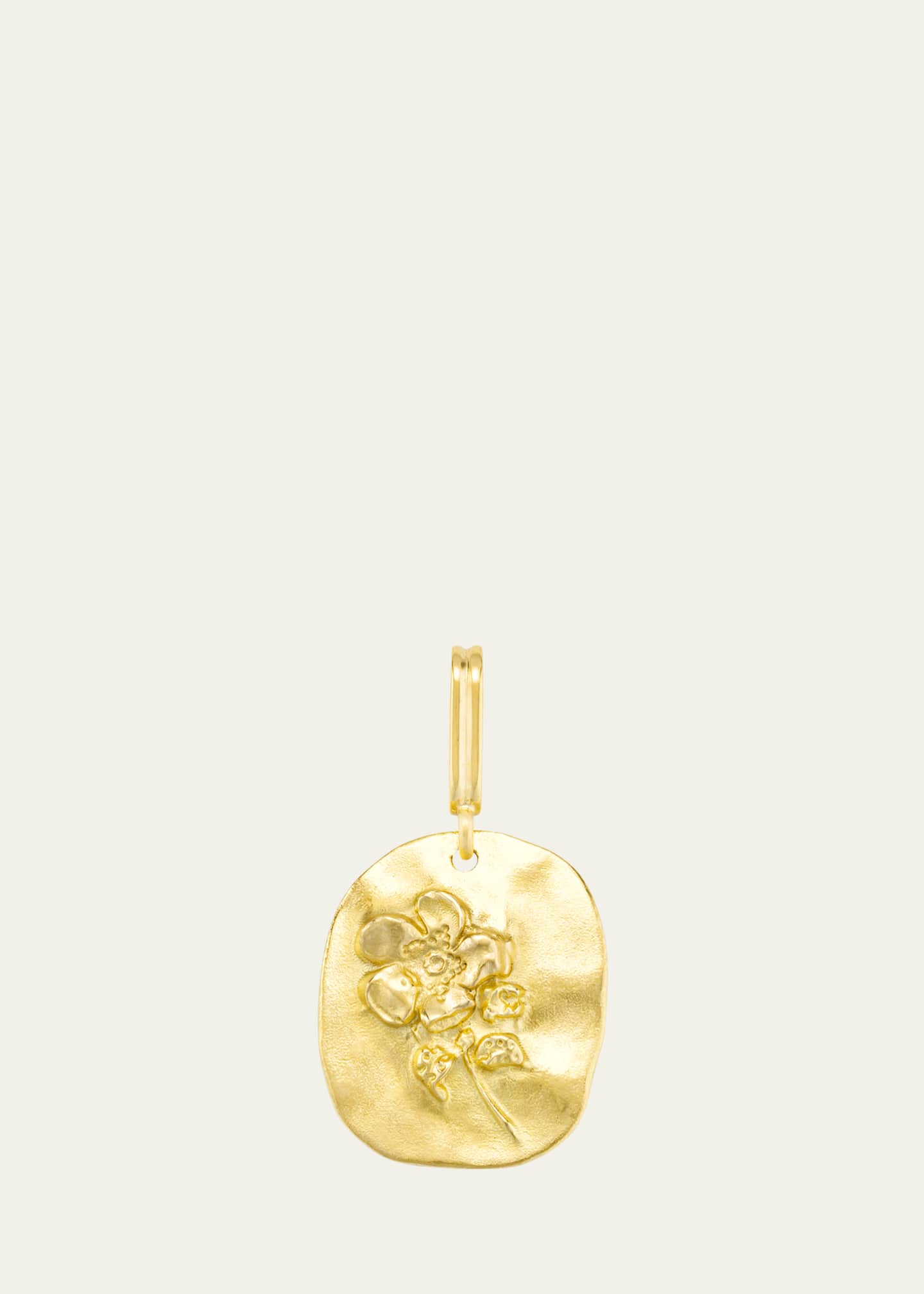 Mellerio 18K Yellow Gold Wild Rose Medal Charm Image 1 of 5