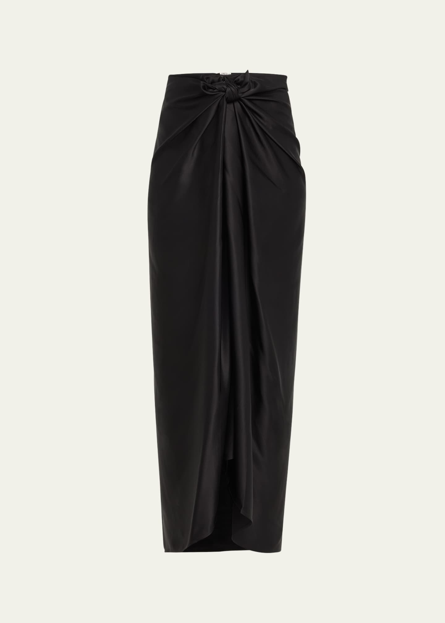 Satin maxi deals skirt knot