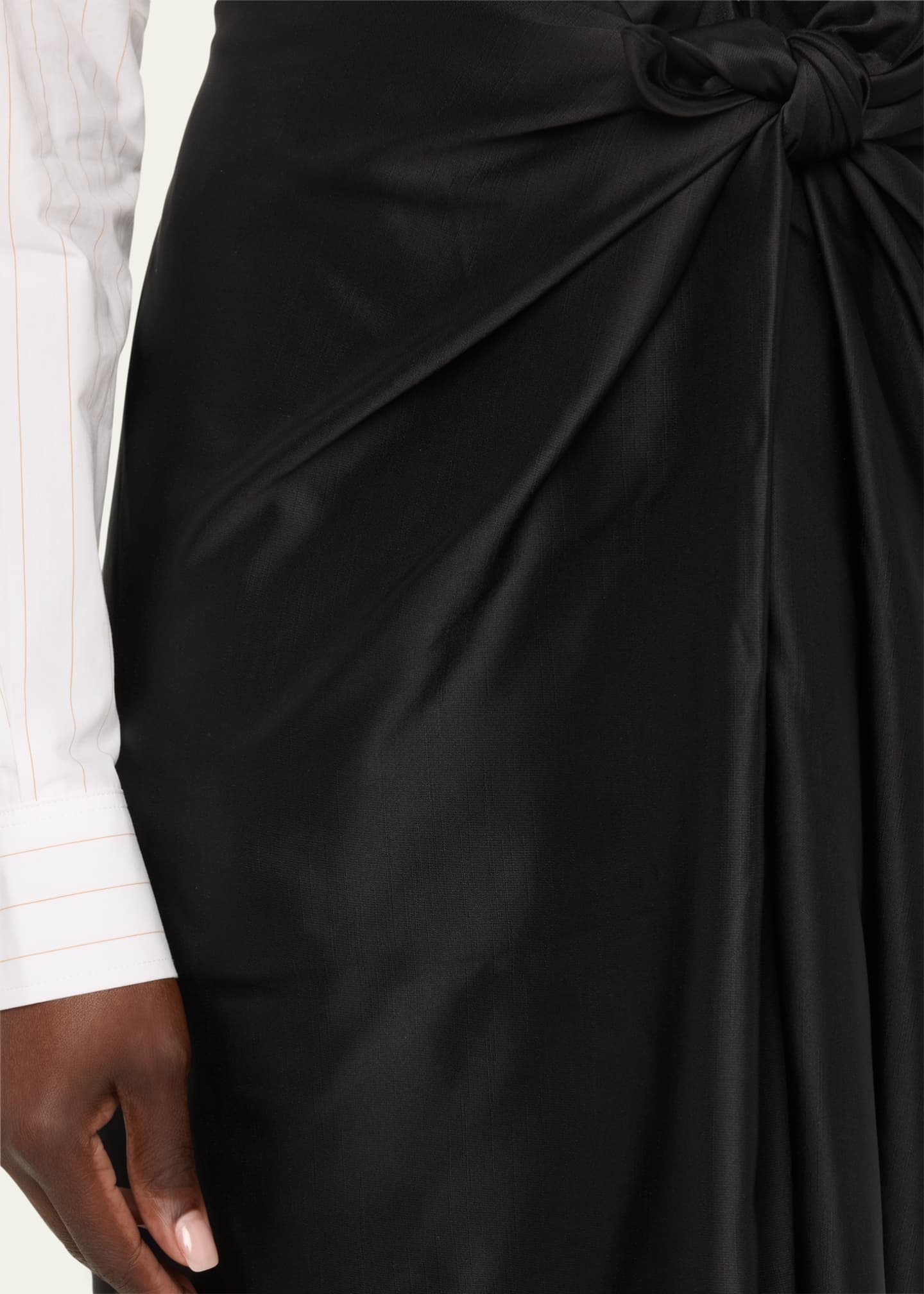 Satin maxi shop skirt knot