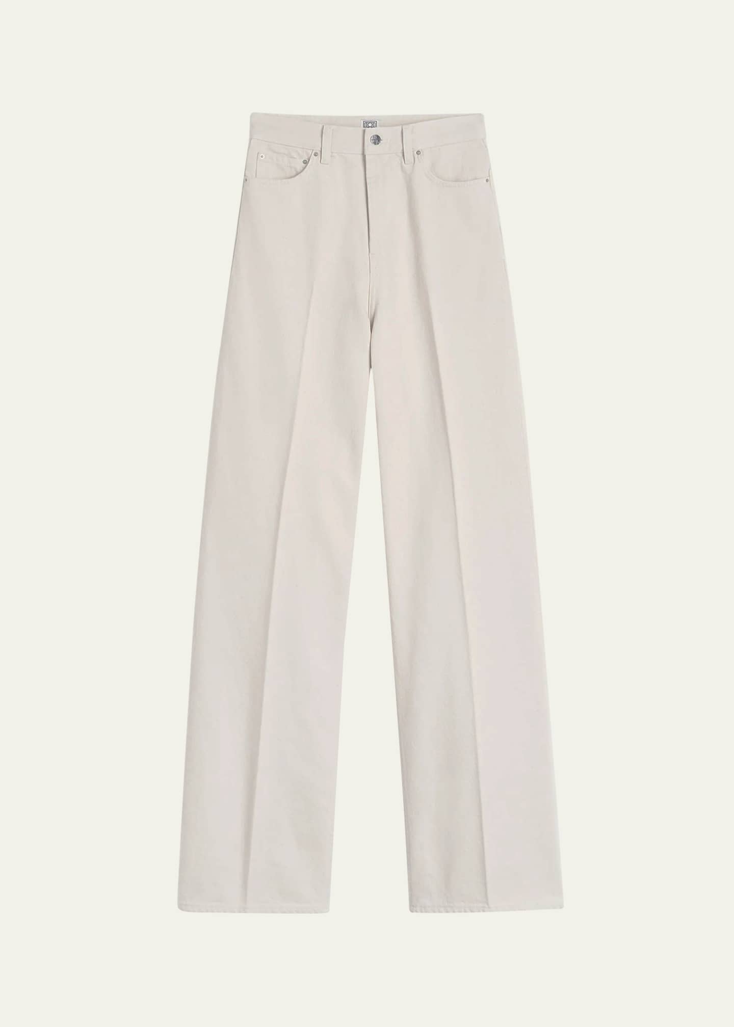 Toteme High-Rise Straight-Leg Press-Creased Denim Jeans