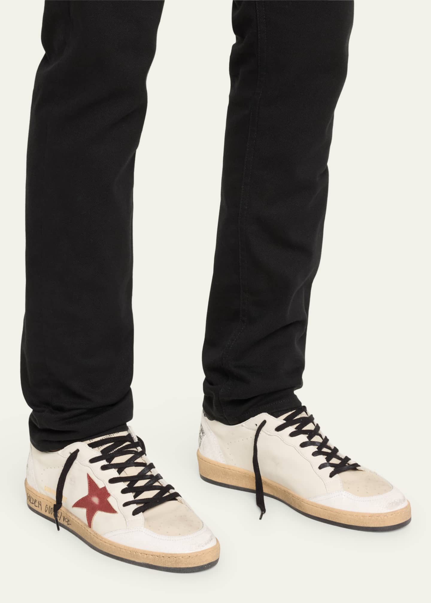 Golden Goose Men's Ballstar Crackle-Heel Leather Low-Top Sneakers Image 3 of 5