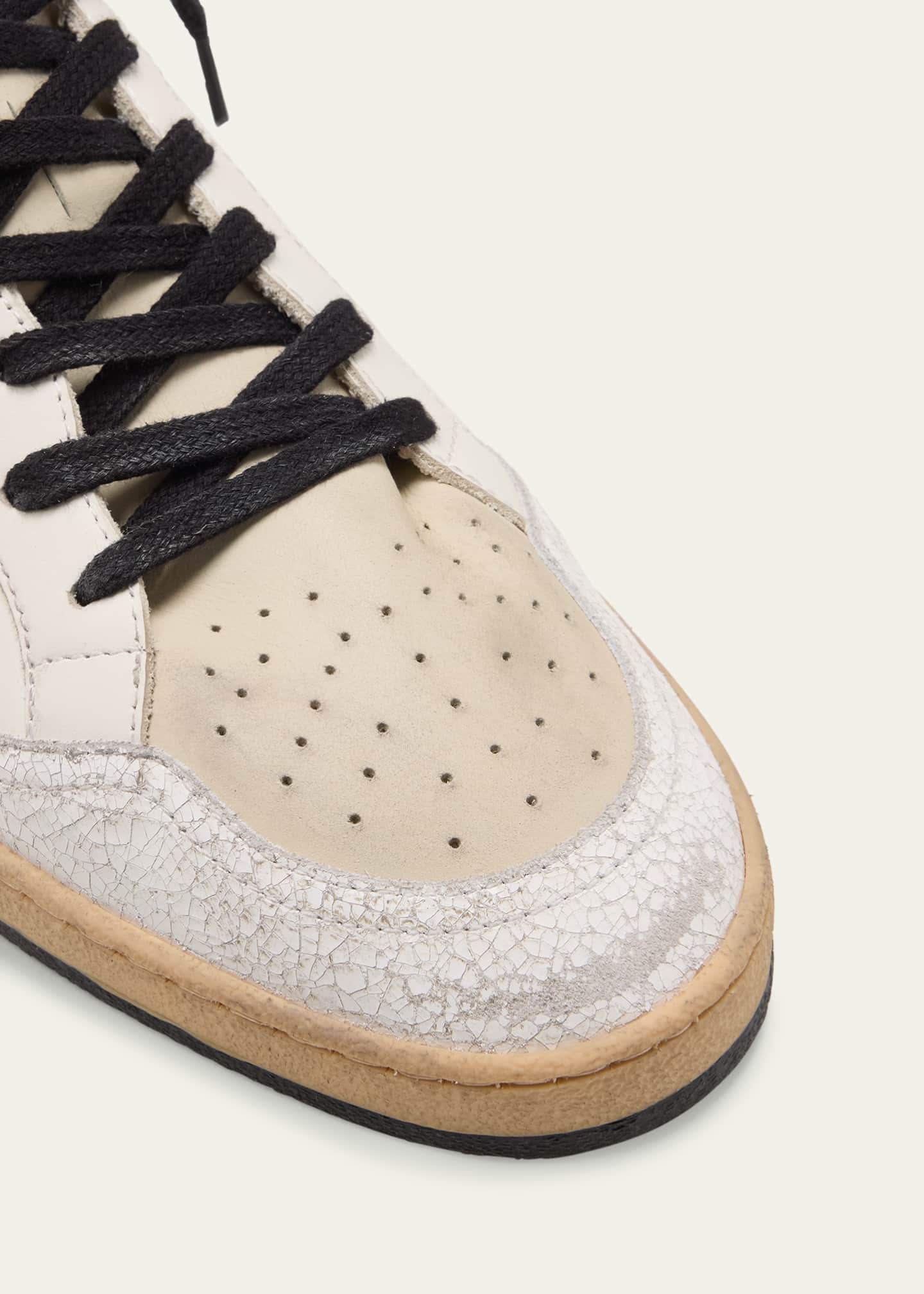 Golden Goose Men's Ballstar Crackle-Heel Leather Low-Top Sneakers Image 5 of 5