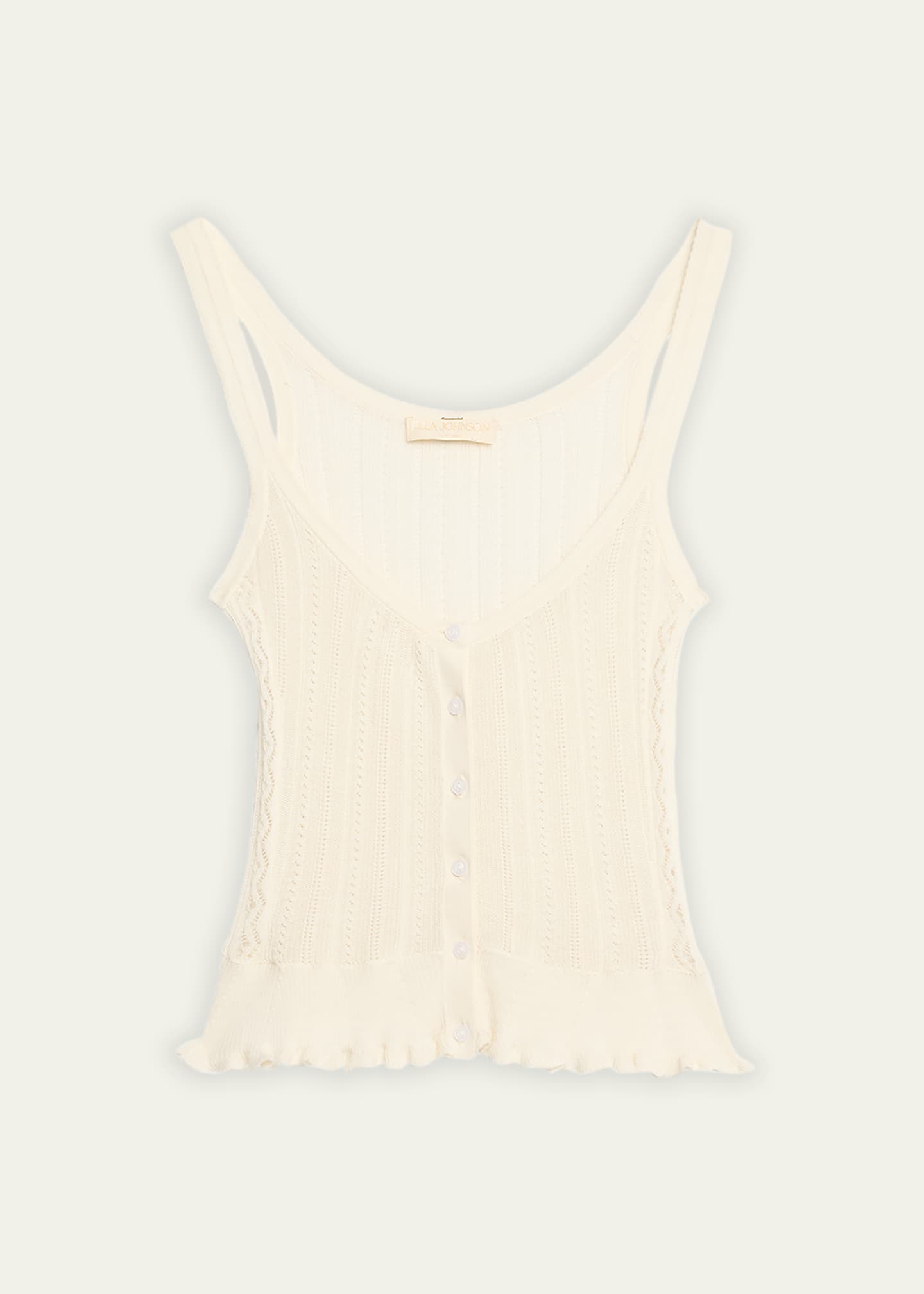 Ulla Johnson Callie Pointelle Silk and Cotton Tank Top Image 1 of 5