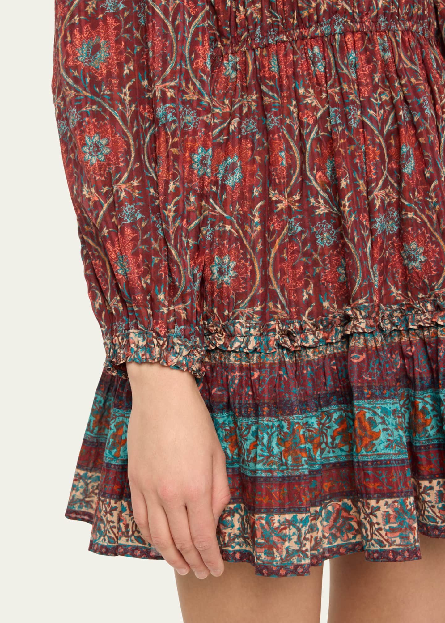 Ulla Johnson Val Printed Long-Sleeve Mini Dress Image 5 of 5
