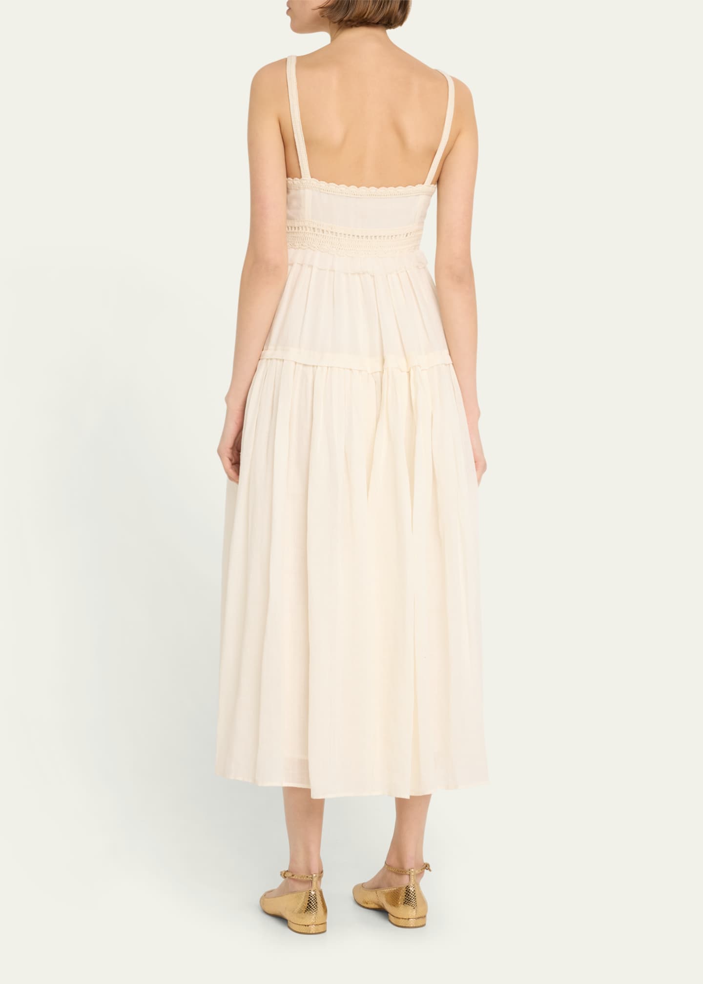 Ulla Johnson Gisella Embroidered A-Line Midi Dress Image 3 of 5