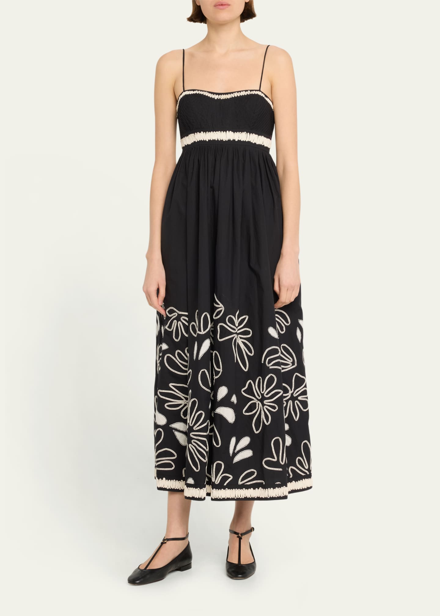 Ulla Johnson Hollis Embroidered Cotton Maxi Dress Raven
