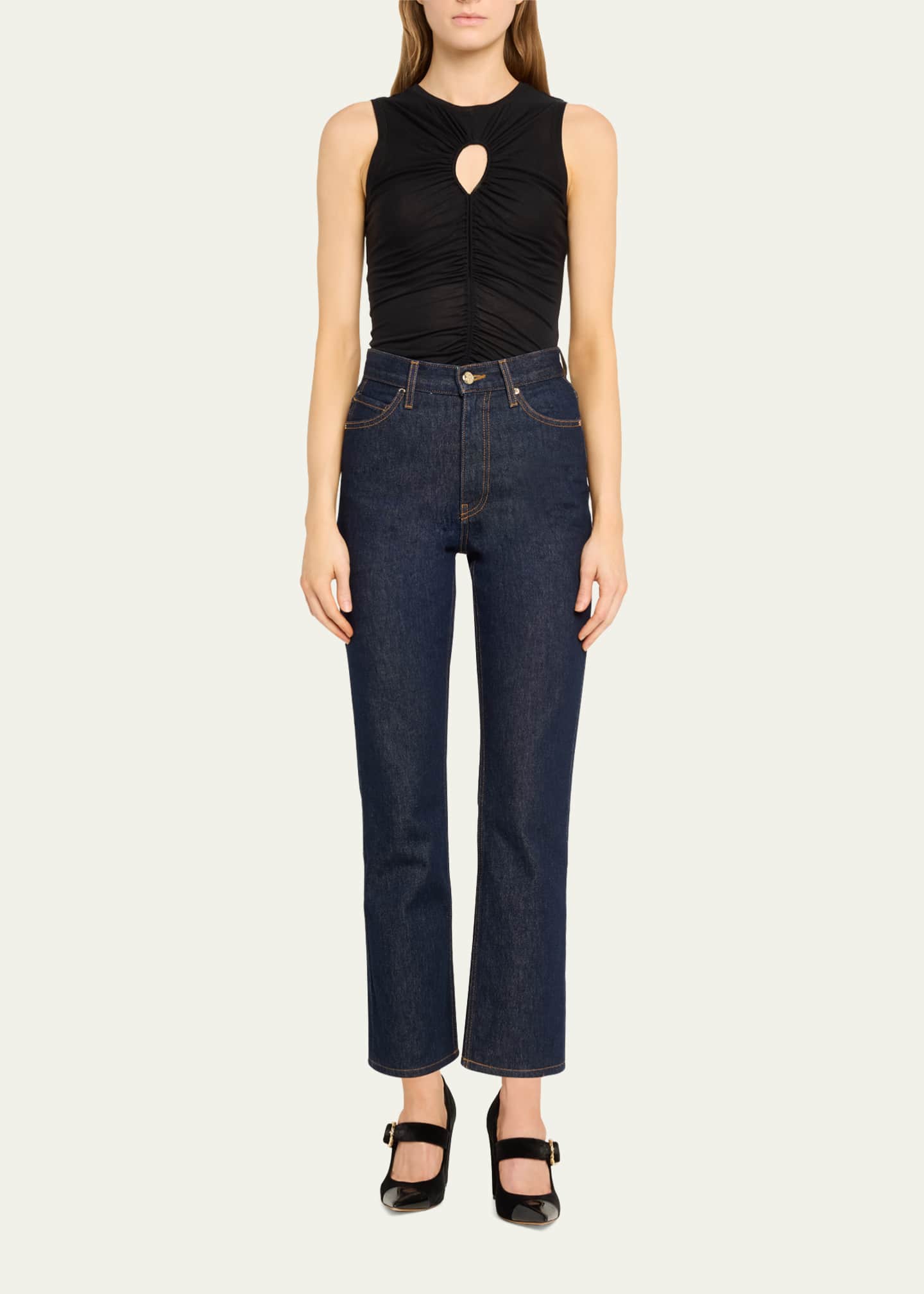 Ulla Johnson Gabi Cutout Gathered Jersey Tank Top Image 2 of 5