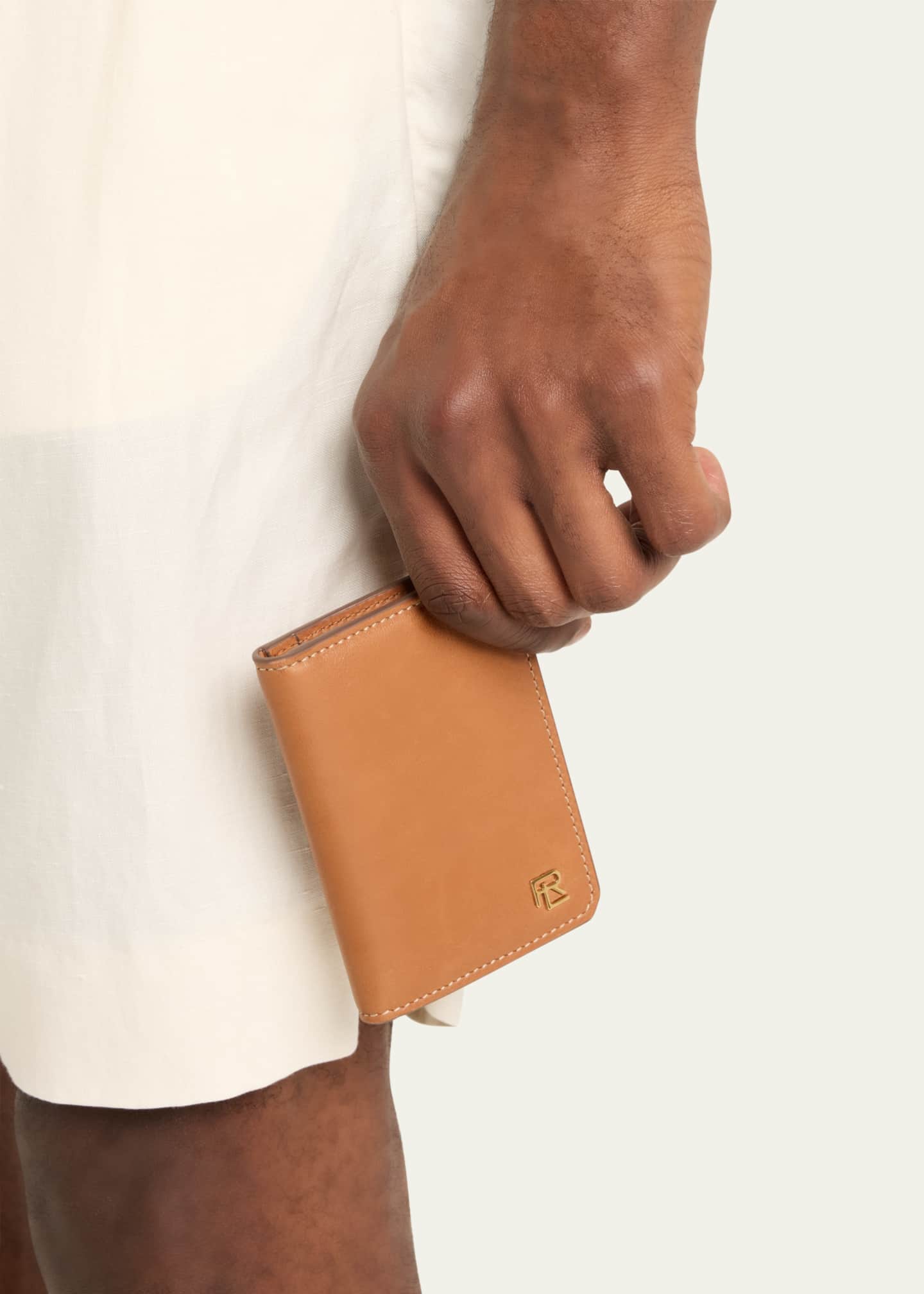  特価ブログのポータルサイト Lauren Ralph Purple Bifold Leather RL Stacked Men's Label Accessory